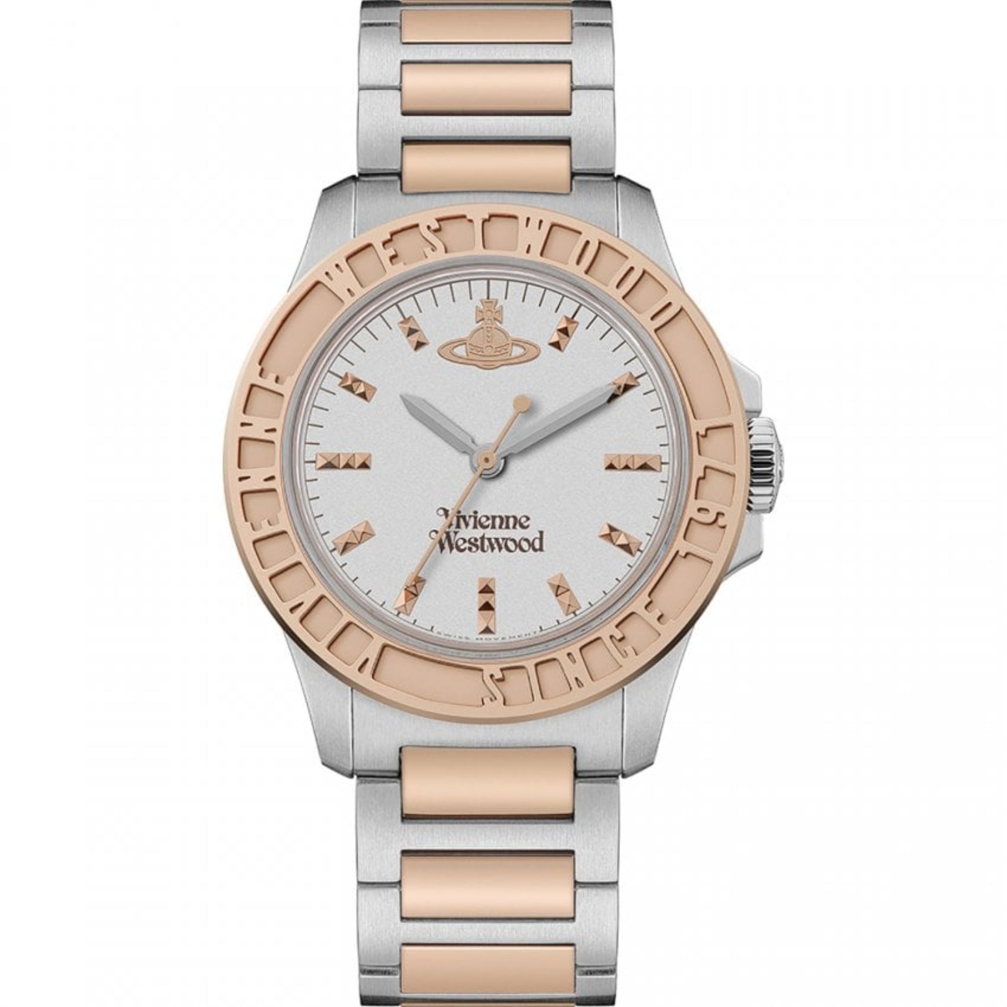 Vivienne Westwood Sunbury Unisex Quartz Watch with Silver Dial Stainless Steel Two Tone Bracelet VV259SLSR