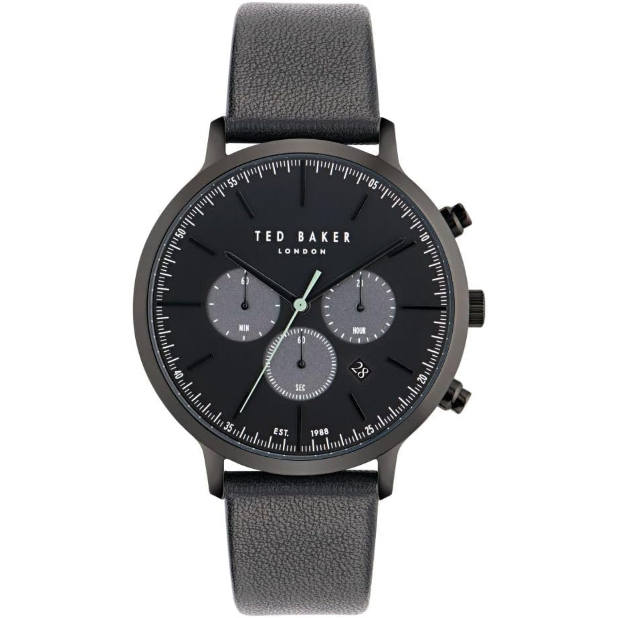 Ted Baker Timeless Black Dial Leather Men's Watch BKPHAF404