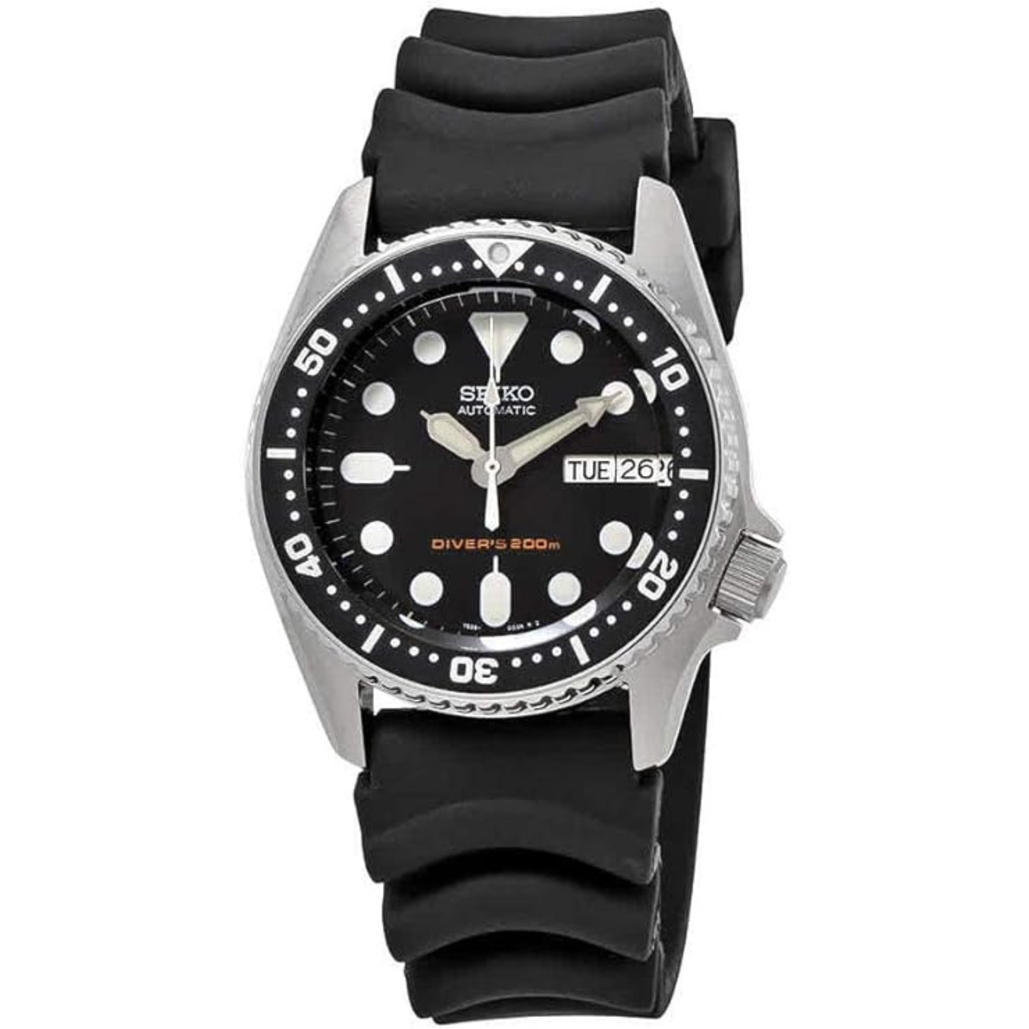 Seiko Diver's Automatic Black Dial Black Rubber Strap Men's Watch SKX013K1