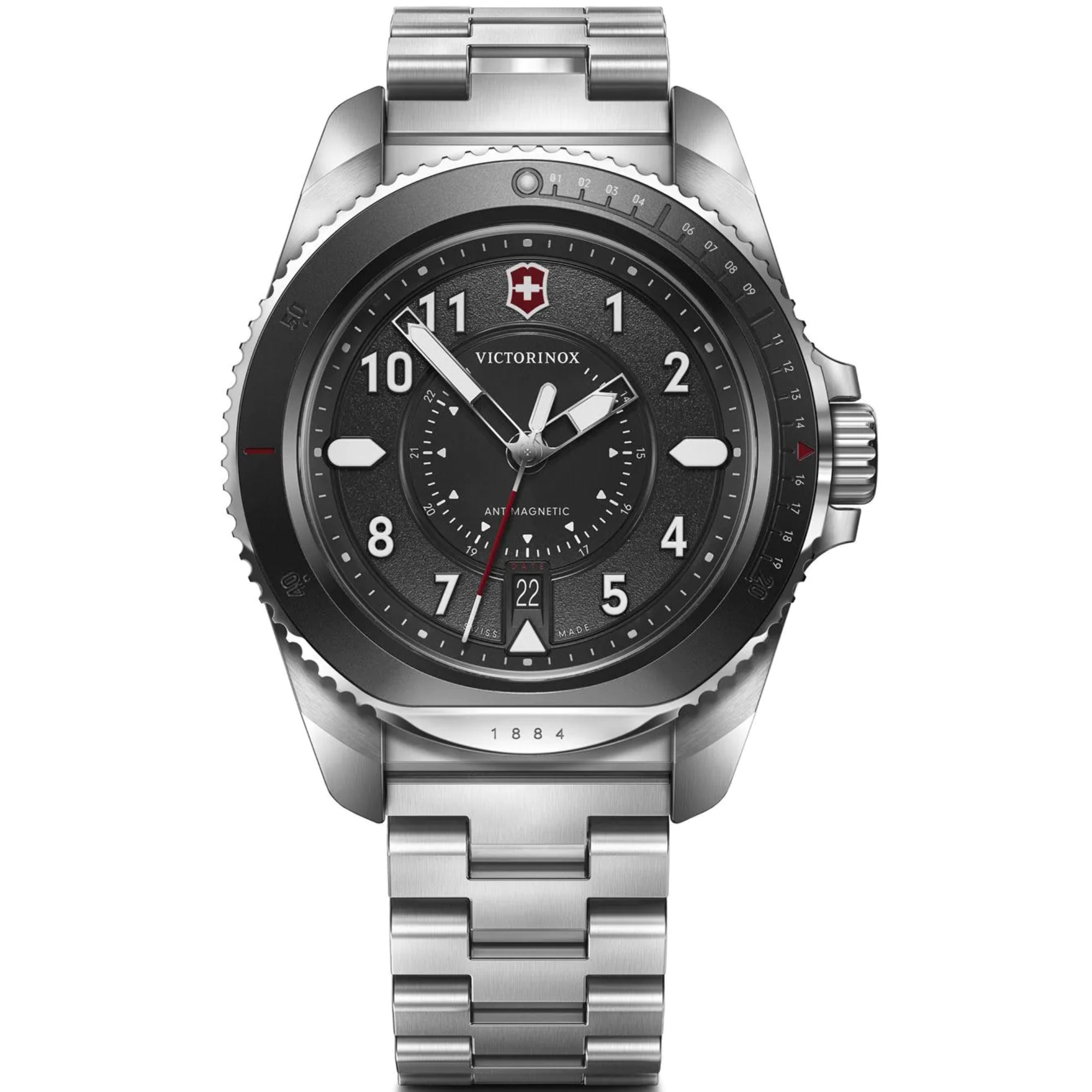 Victorinox Swiss Army Journey 1884 Black Dial Steel Strap Men's Watch 242009