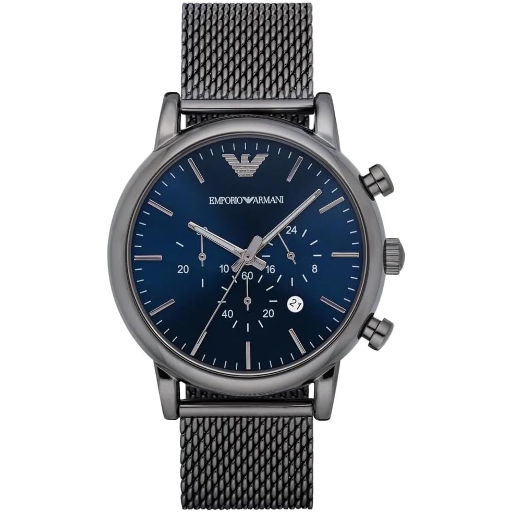 Emporio Armani Chronograph Gunmetal Stainless Steel Blue Dial Men’s Watch AR1979