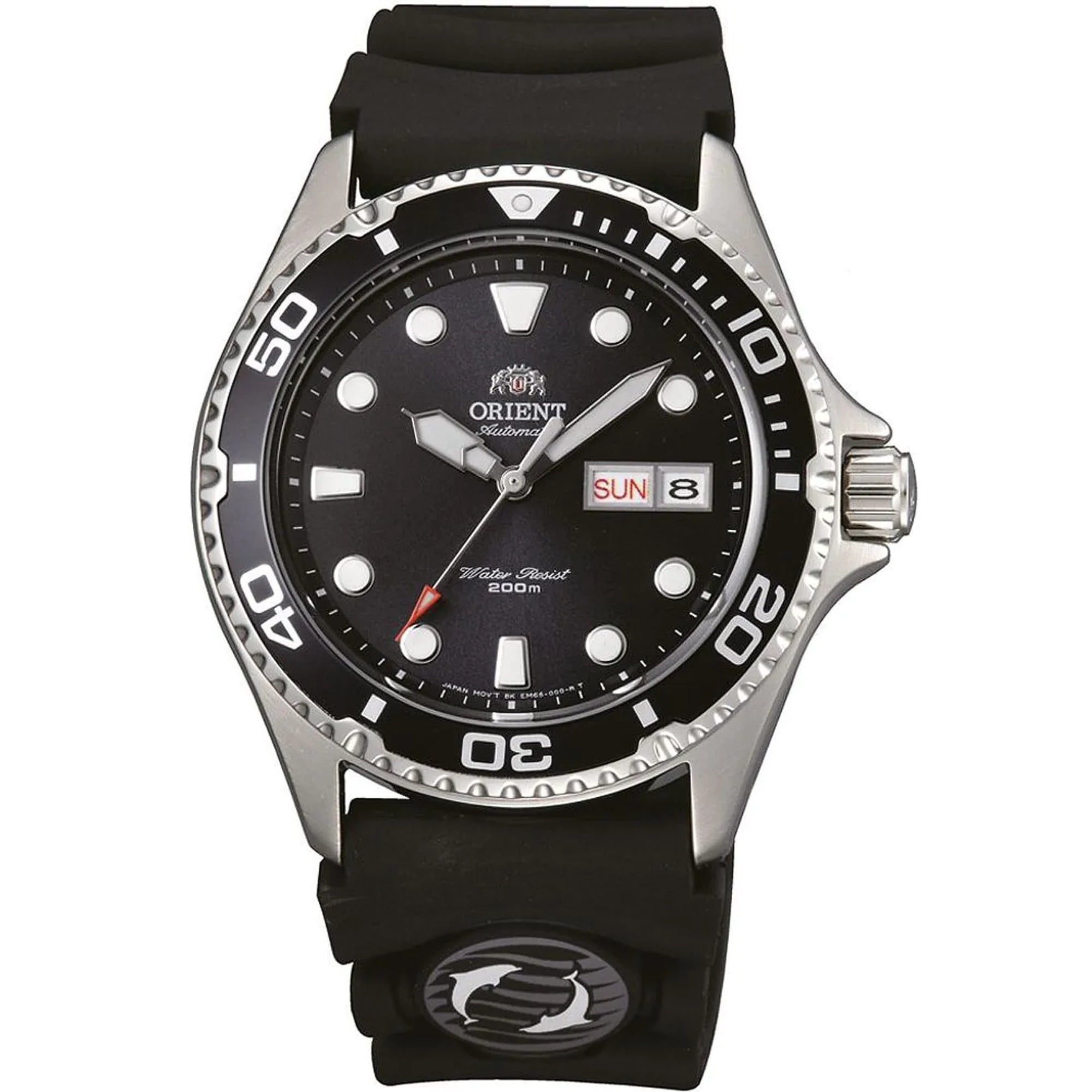 Orient Ray II 42mm Black Dial Rubber Mens Automatic Watch FAA02007B9