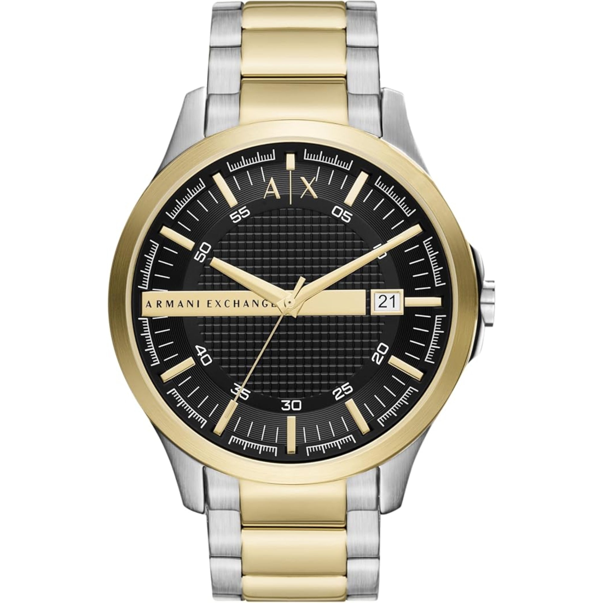 Armani Exchange Hampton Quartz Two-Tone Stainless Steel Black Dial Men's Watch AX2453