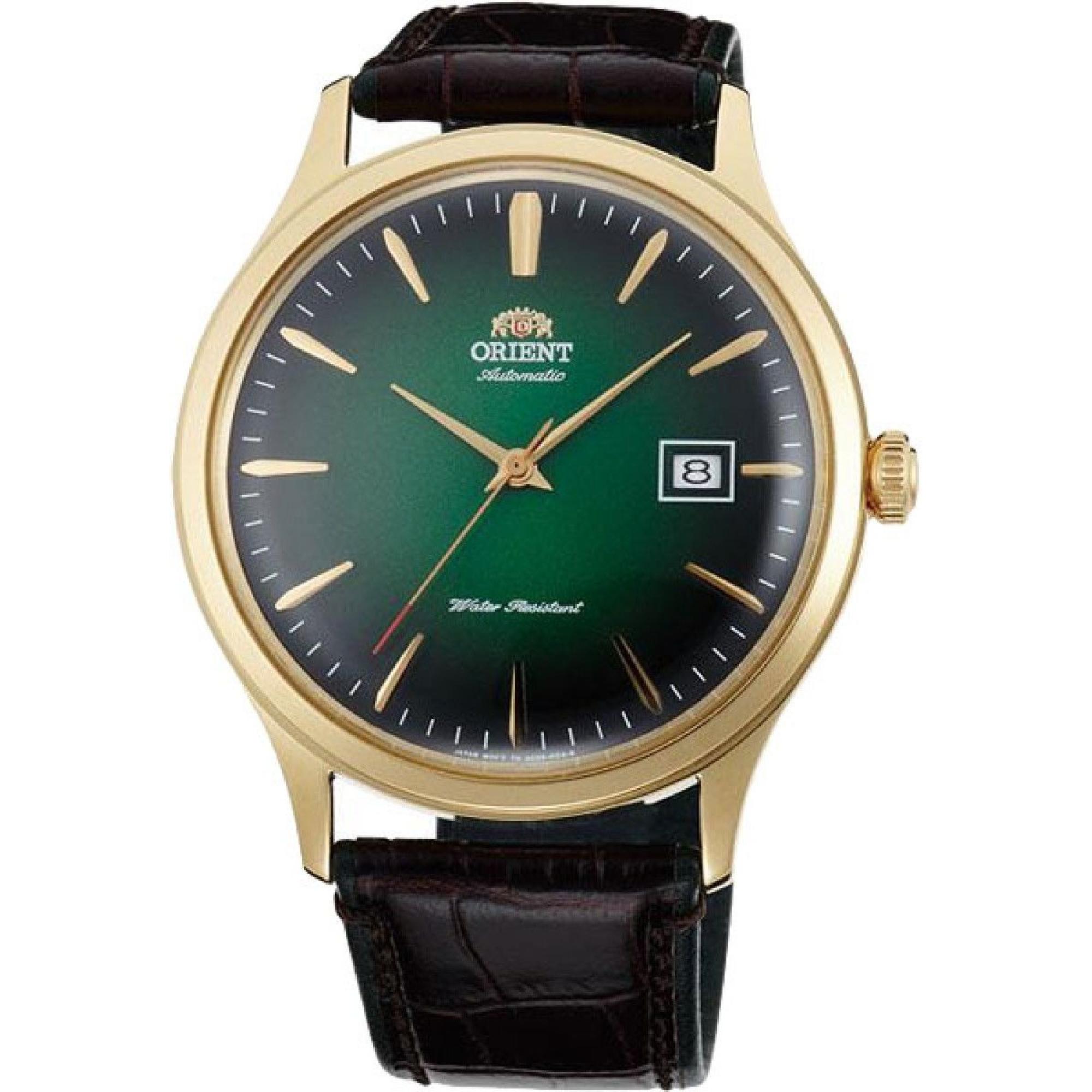 Orient Bambino Automatic Green Dial Brown Leather Strap Men’s Watch TAC08002F0