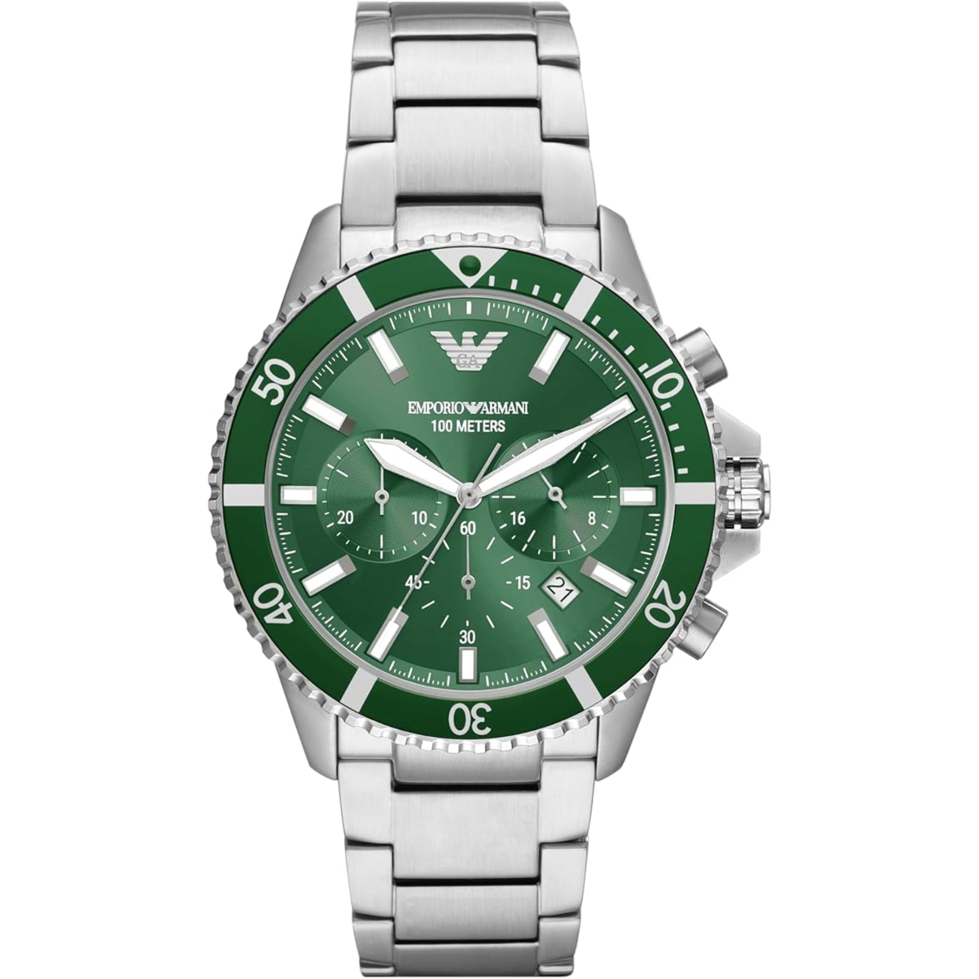 Emporio Armani Diver Chronograph Quartz Green Dial Men's Watch AR11500