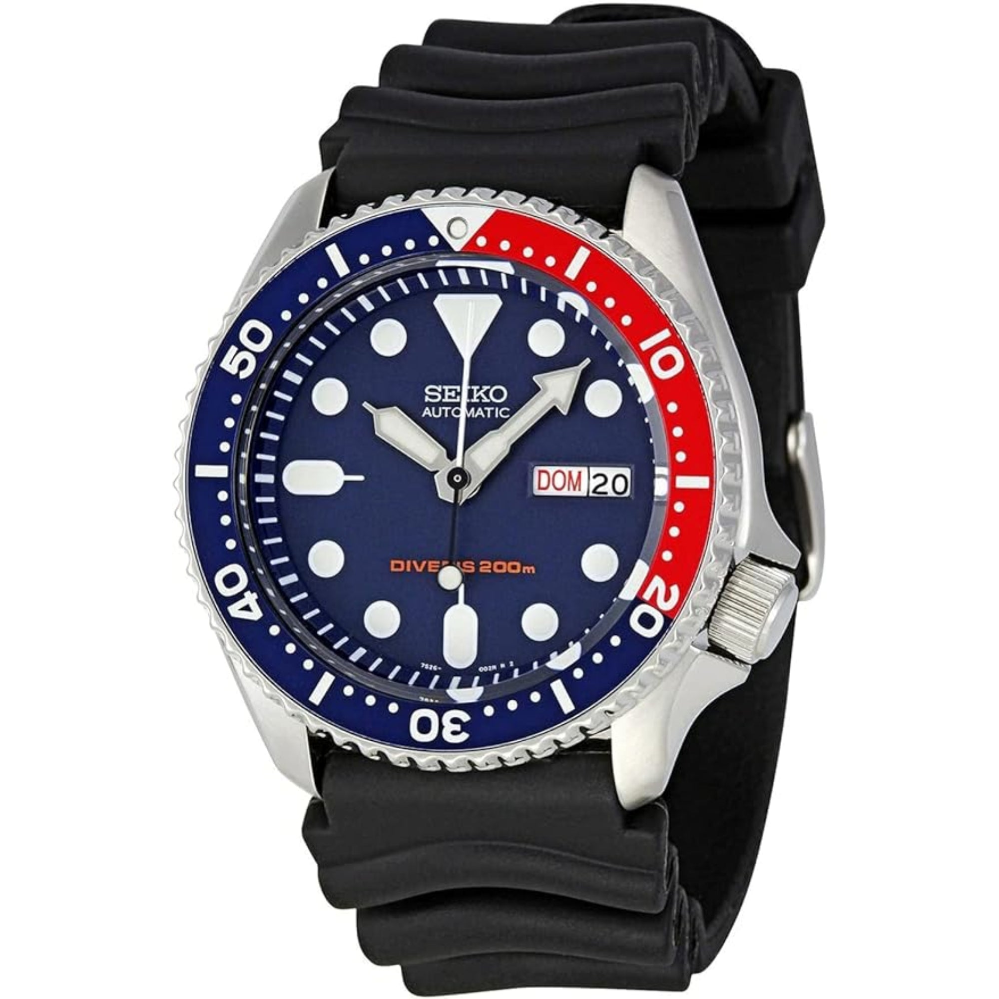 Seiko Divers Pepsi Automatic Black Dial Black Rubber Strap Men's Watch SKX009K1