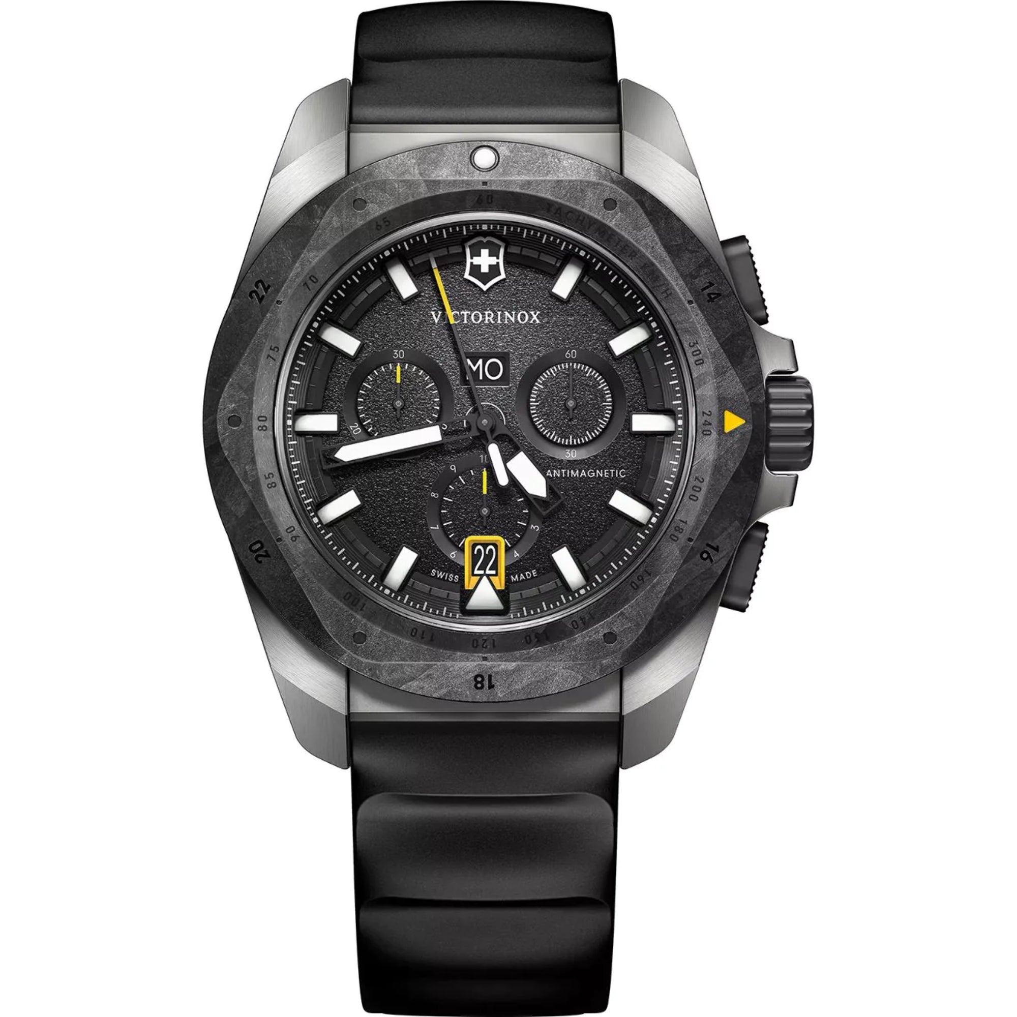 Victorinox I.N.O.X Titanium Quartz Black Dial Black Rubber Strap Men's Watch 242011