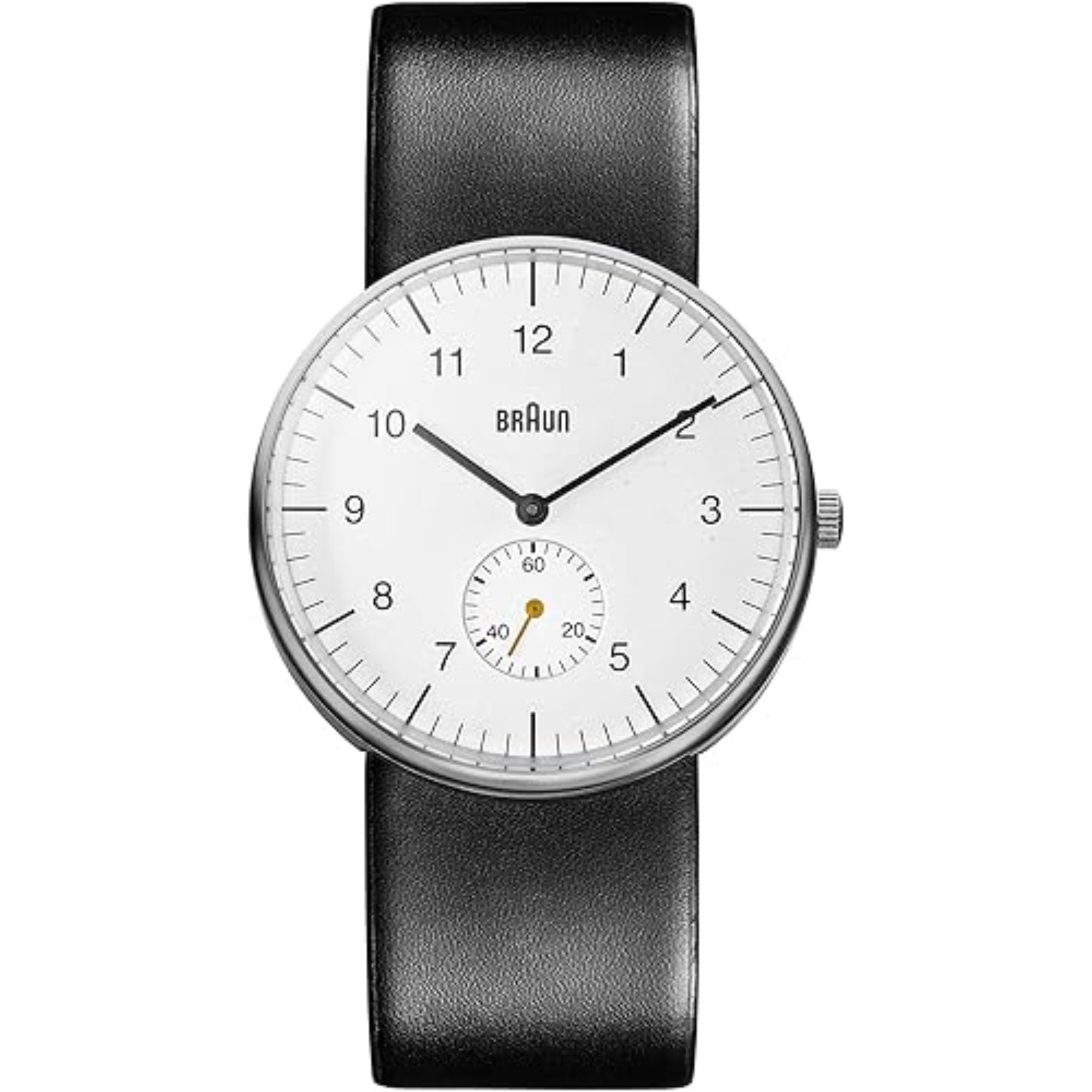 Braun Classic Quartz White Dial Black Leather Strap Men’s Watch BN0024WHBKG