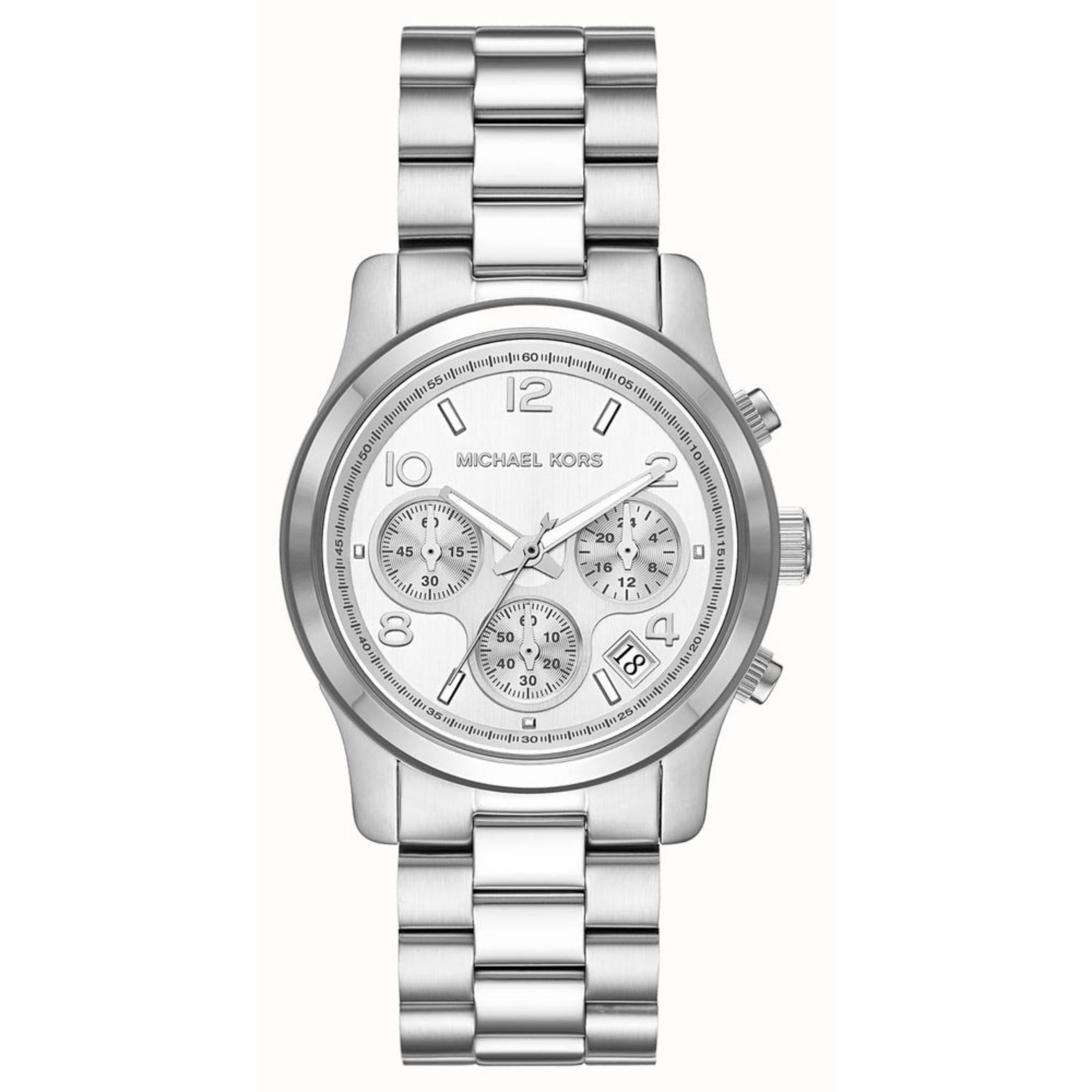 Michael Kors Runway Chronograph Stainless Steel Silver Dial Women's Watch MK7325