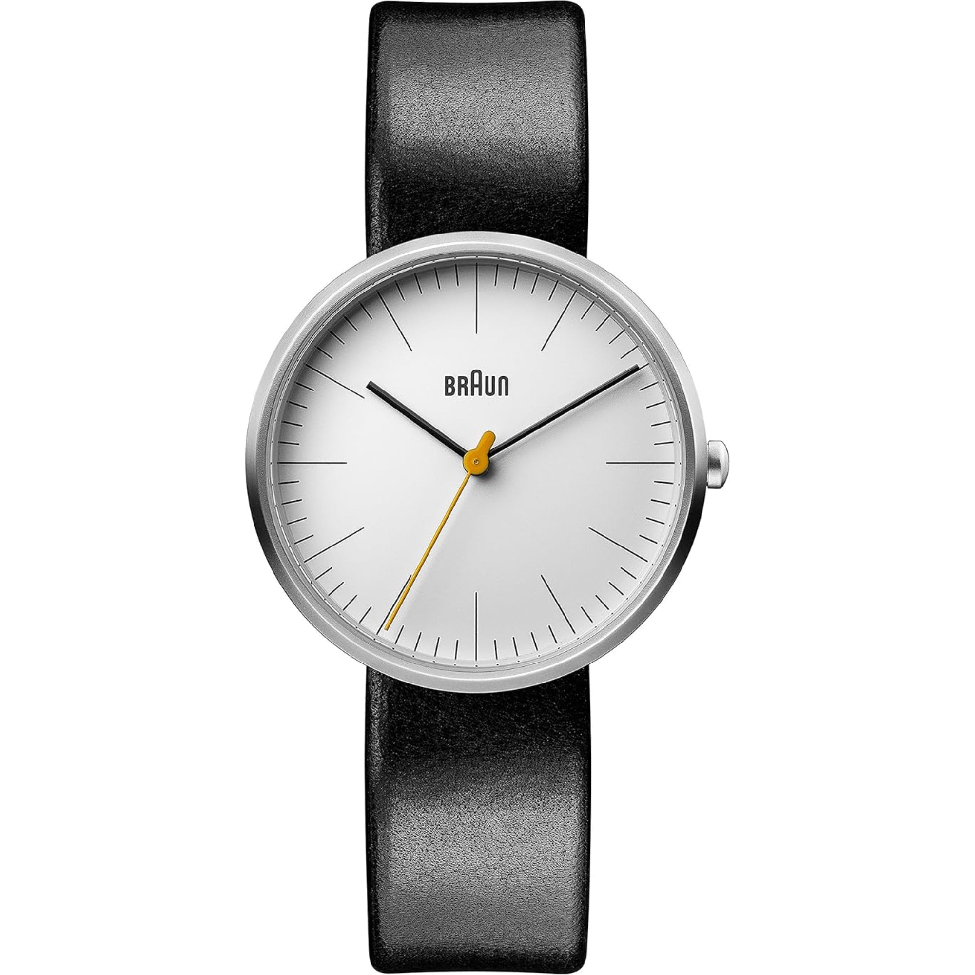 Braun Classic Quartz White Dial Black Leather Strap Ladies Watch BN0173WHBKL