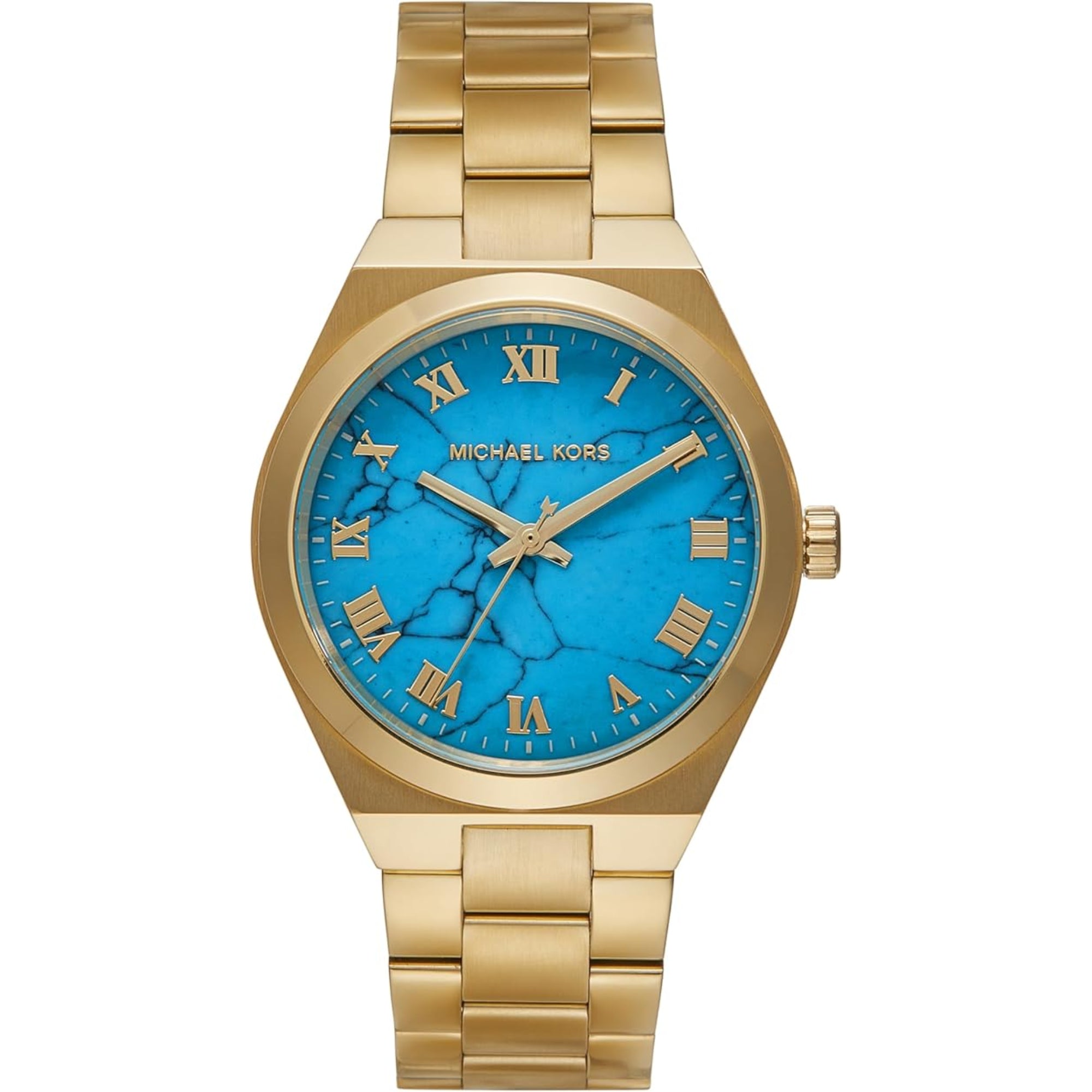 Michael Kors Lennox Gold-Tone Stainless Steel Strap Blue Dial Women's Watch MK7460