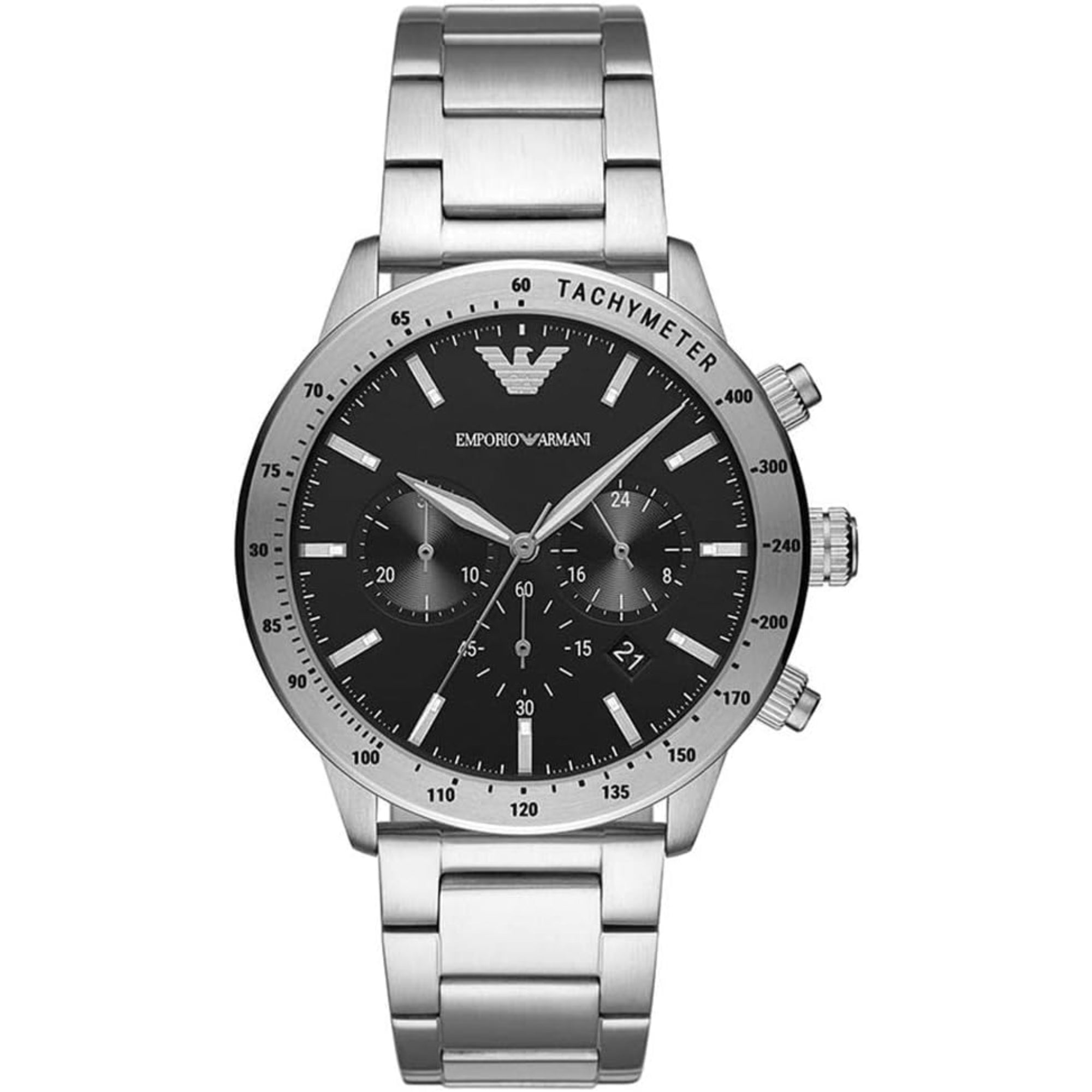 Emporio Armani Chronograph Quartz Black Dial Steel Strap Men’s Watch AR11241
