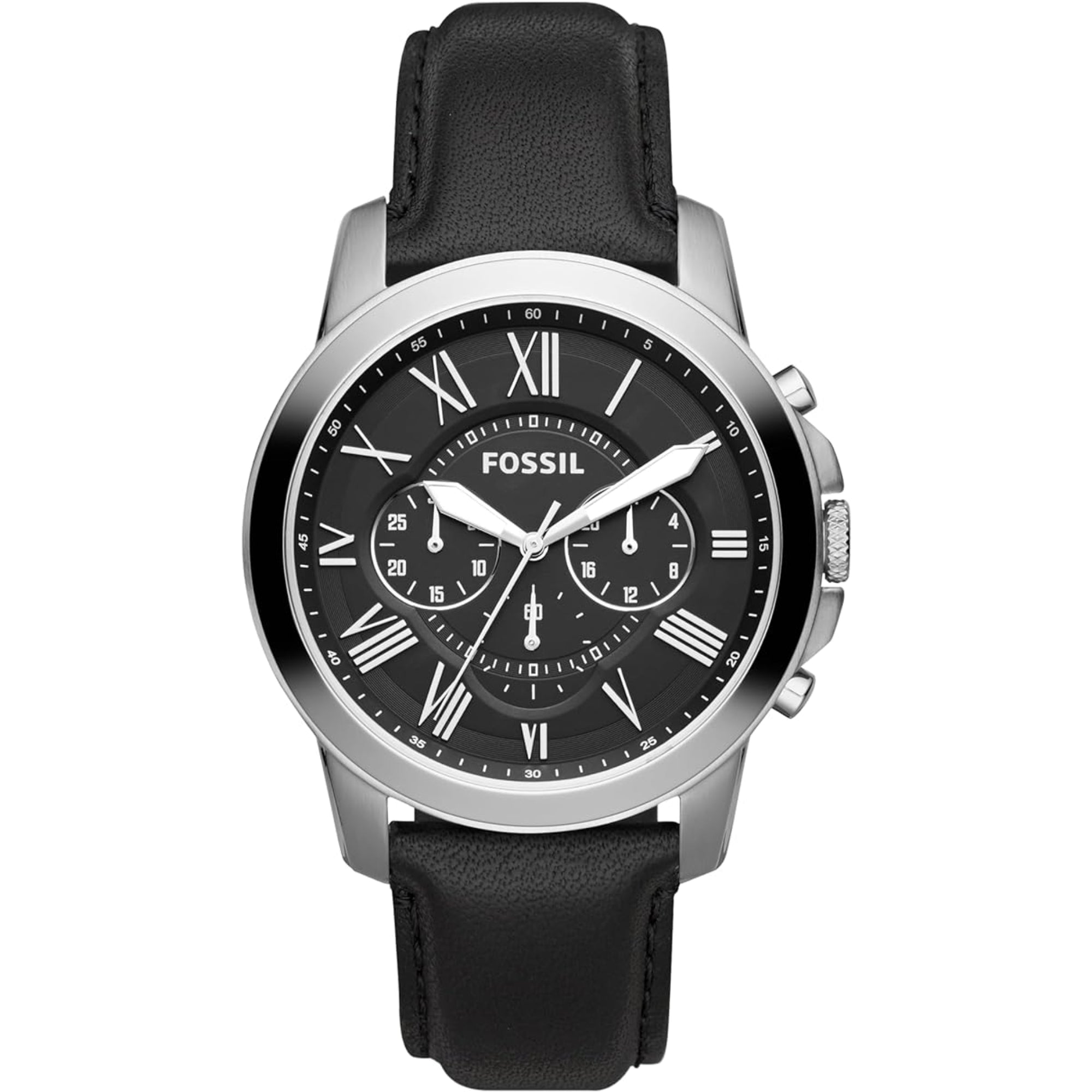 Fossil Grant Chronograph Black Leather Black Dial Men’s Watch FS4812