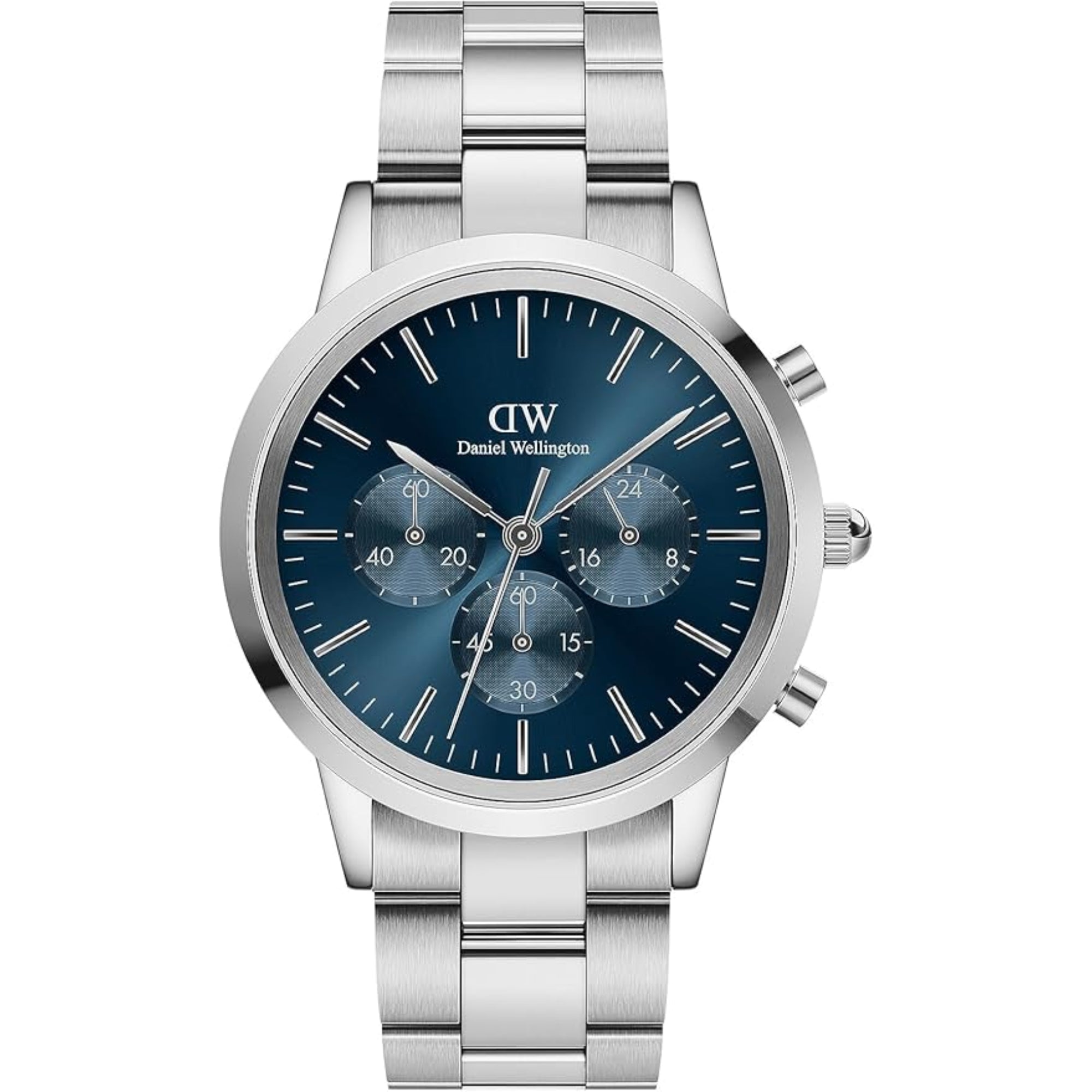 Daniel Wellington Iconic Chronograph Blue Dial Stainless Steel Strap Men’s Watch DW00100644