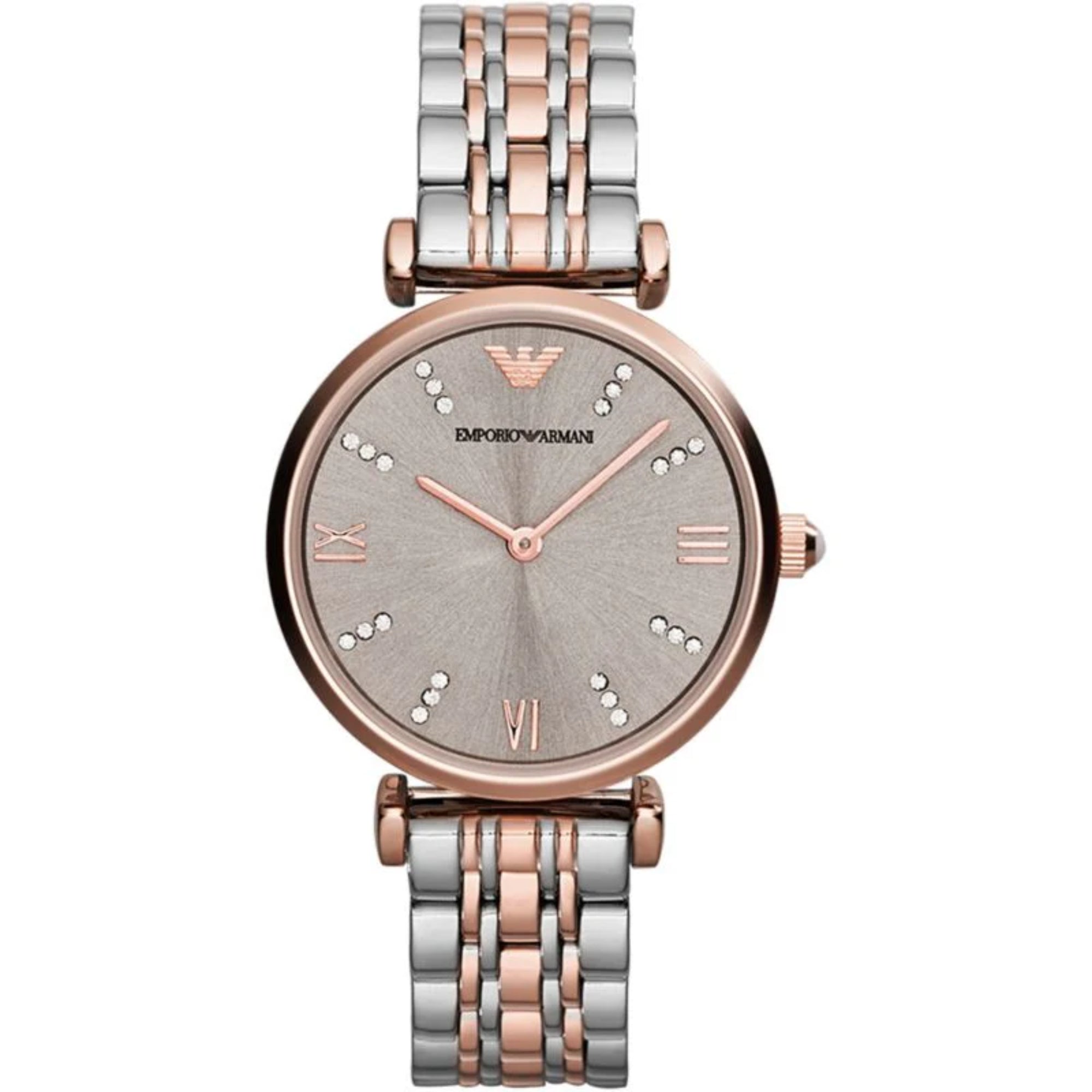 Emporio Armani Quartz Champagne Dial Stainless Steel Ladies Watch AR1840