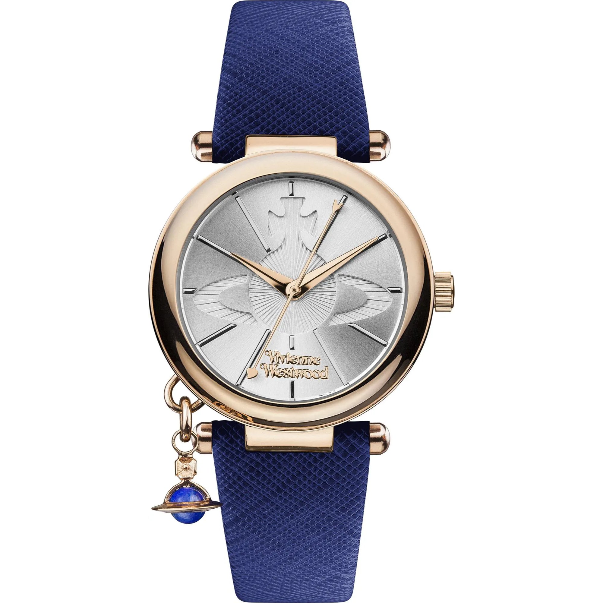 Vivienne Westwood Orb II Charm Blue Silver Dial Ladies’ Watch VV006RSBL - WatchNation