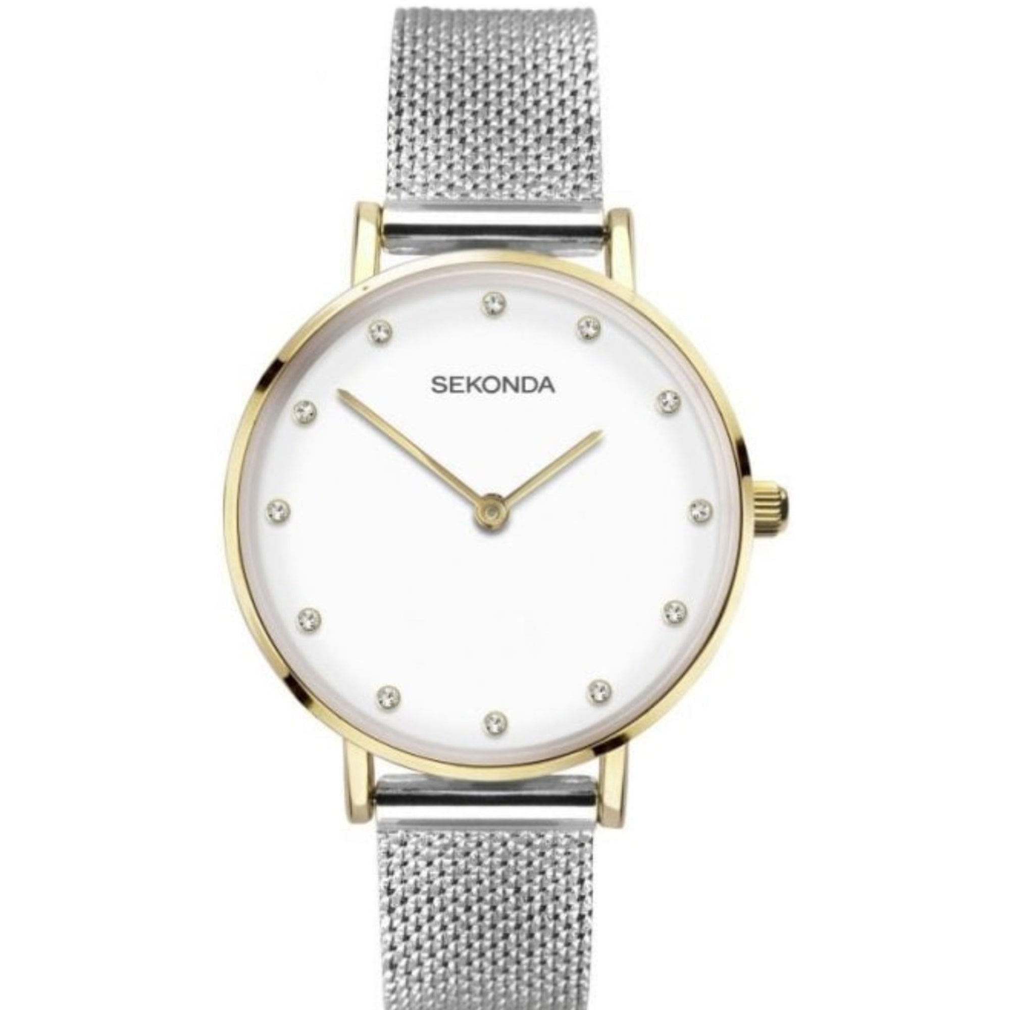 Sekonda Fashion Quartz White Dial Milanese Bracelet Ladies Watch 40026