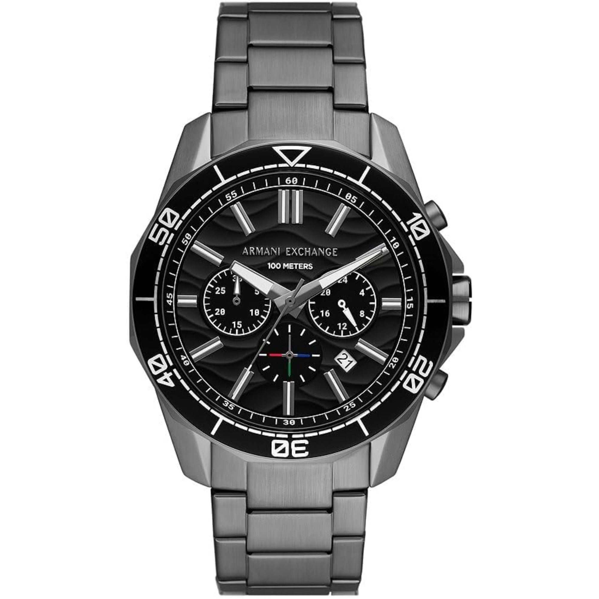 Armani Exchange Chronograph Quartz Black Dial Steel Strap Men’s Watch AX1959