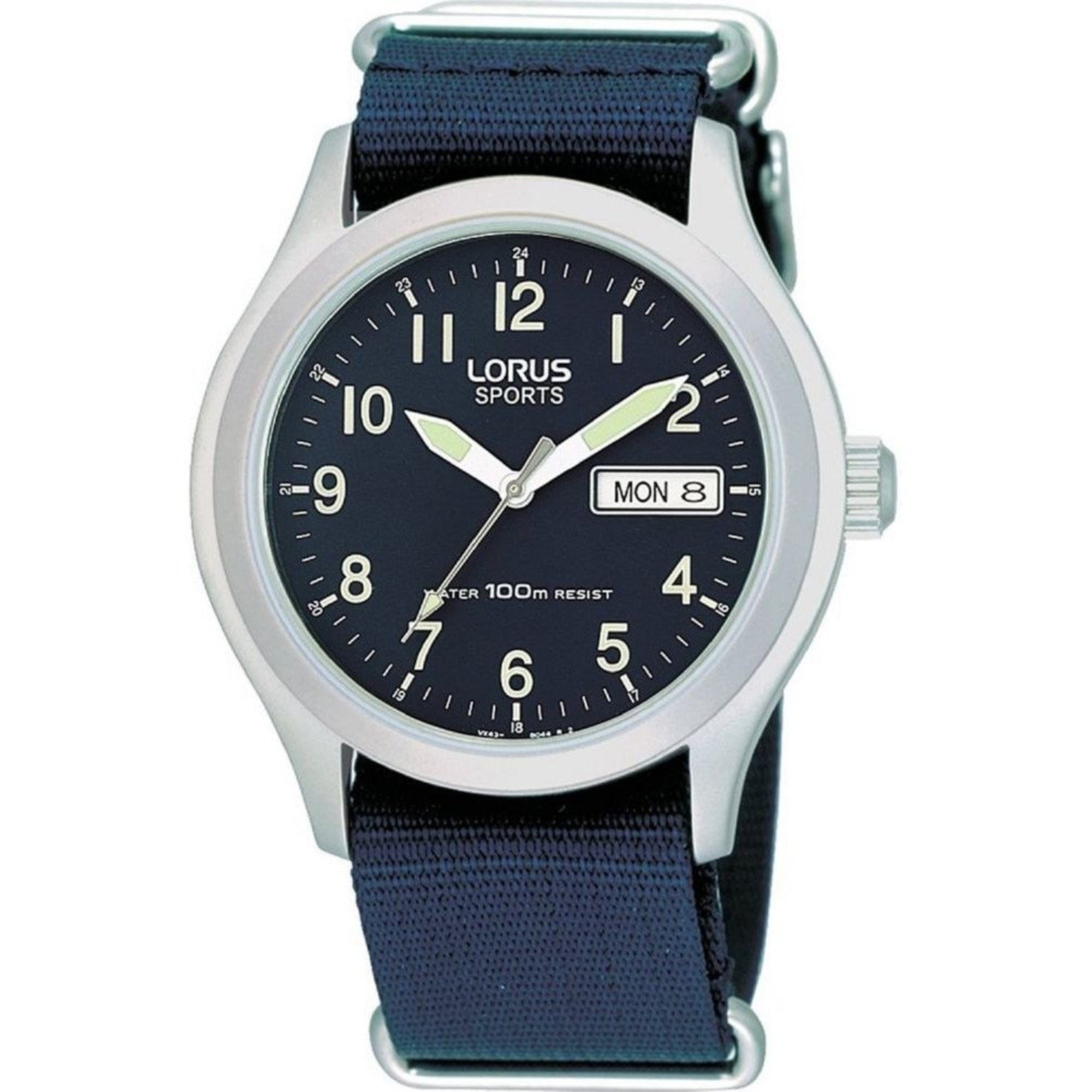 Lorus Blue Fabric Strap Military Style Men’s Sports Watch RXN65AX9