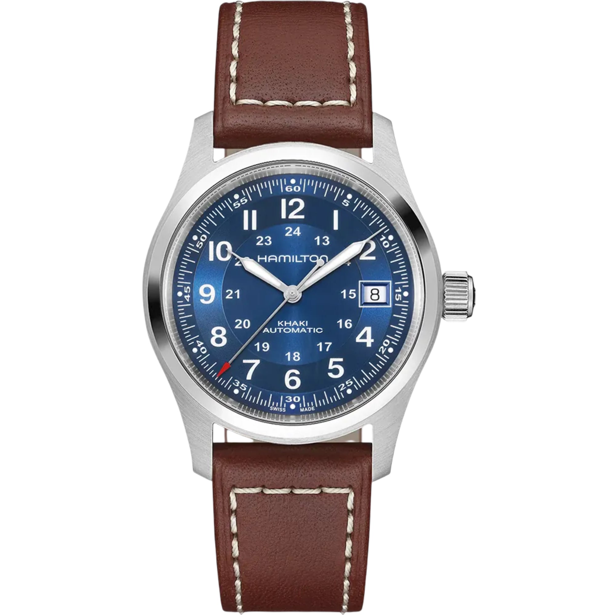 Hamilton Khaki Field Blue Dial Leather Strap Men's Watch H70455540