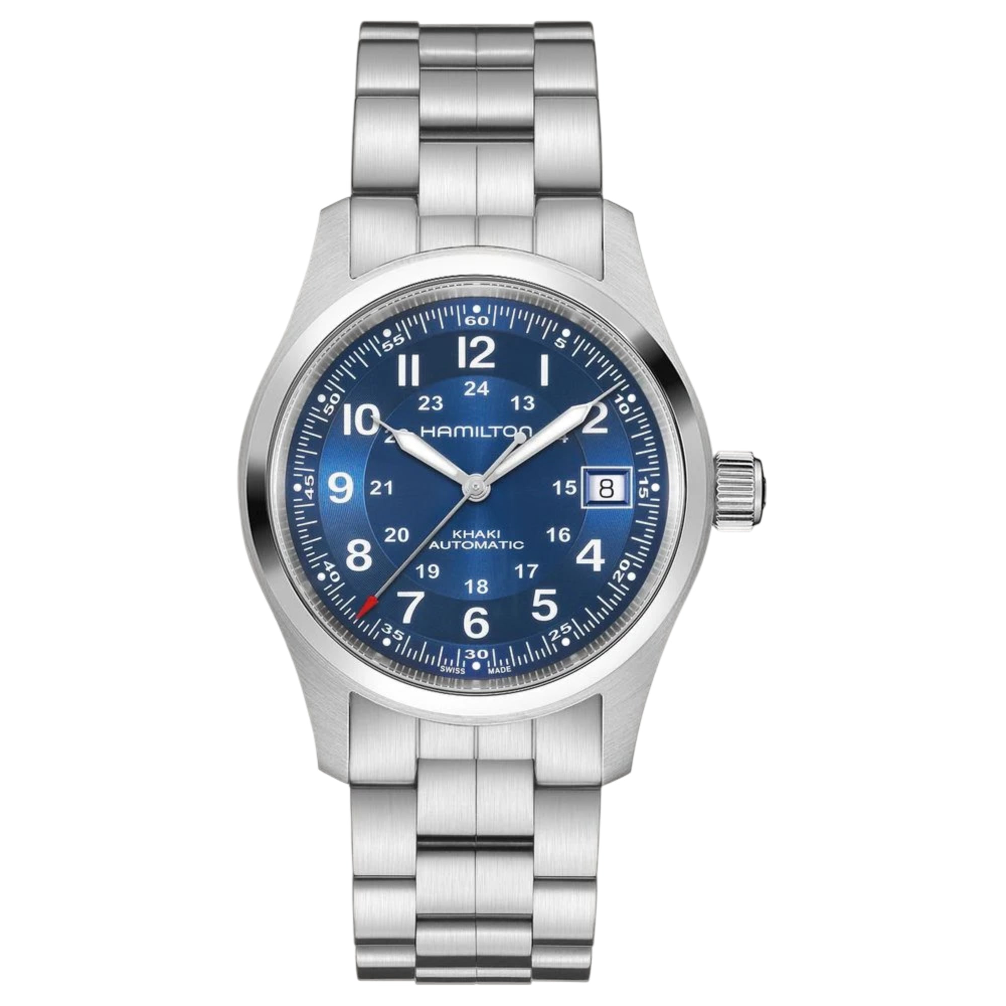Hamilton Khaki Field Blue Dial Stainless Steel Strap Men's Watch H70455140