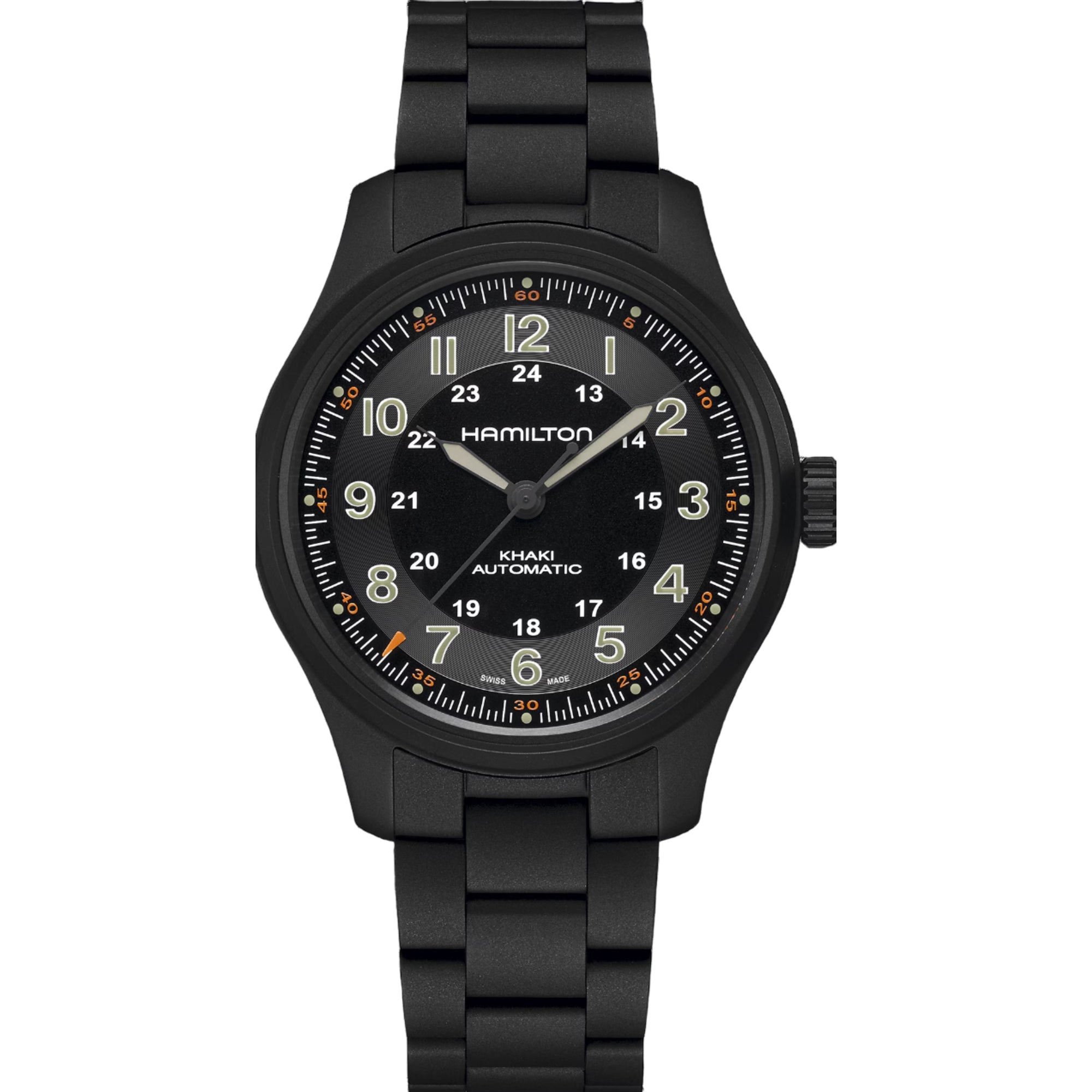 Hamilton Khaki Field Titanium Automatic Black Dial Black PVD Titanium Bracelet Men's Watch H70665130