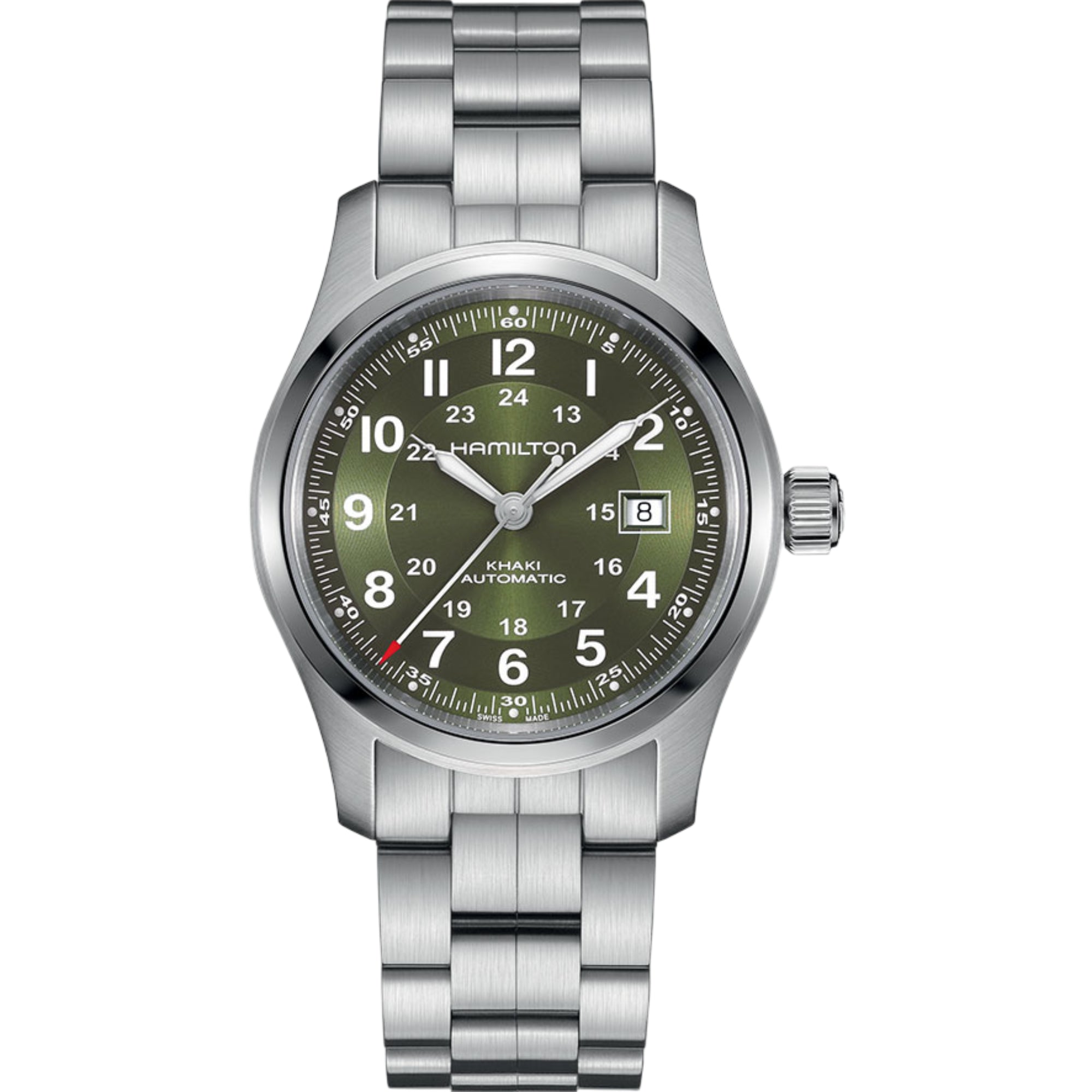 Hamilton Khaki Field Green Dial Stainless Steel Strap Men's Watch H70605160