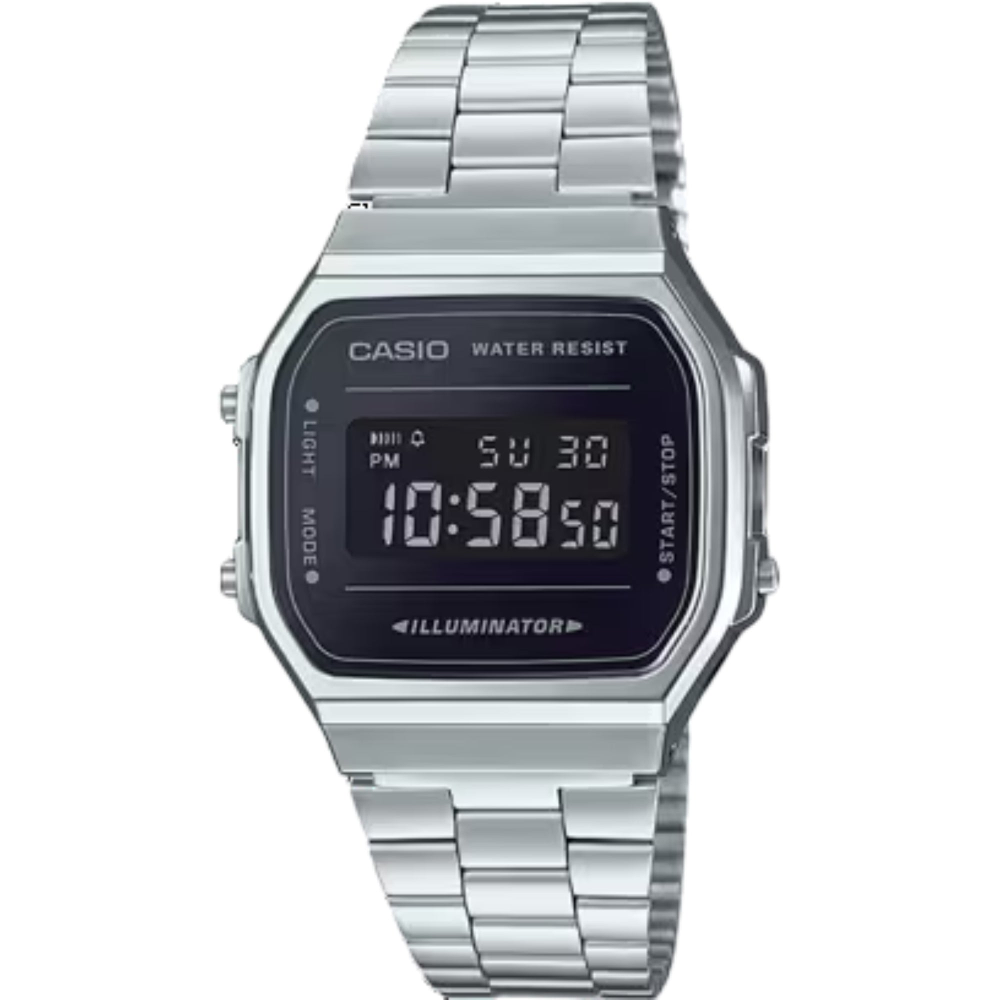 Casio Vintage Retro Illuminator Digital Steel Strap Men's Watch A168WEM-1EF