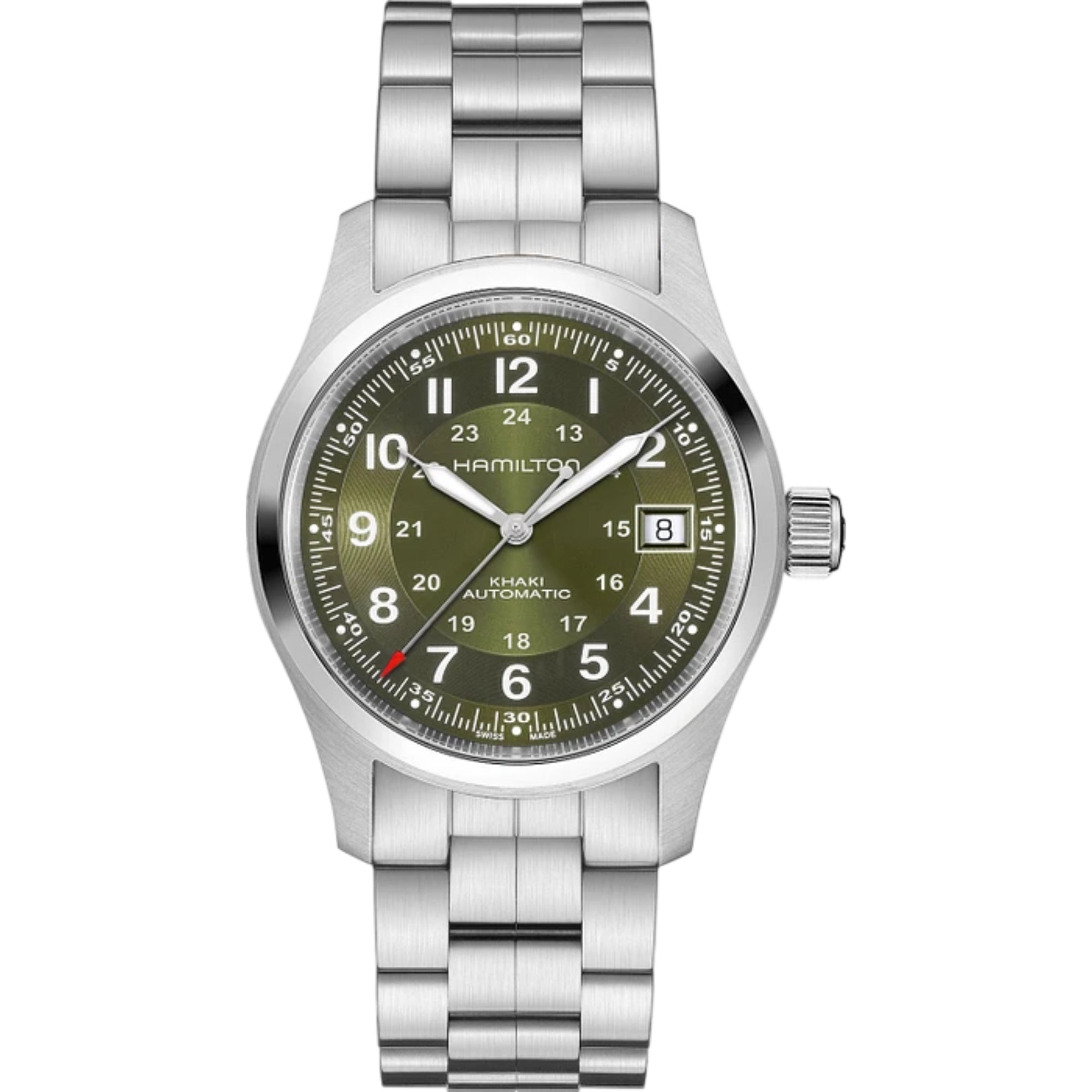 Hamilton Khaki Field Green Dial Stainless Steel Strap Men's Watch H70455160