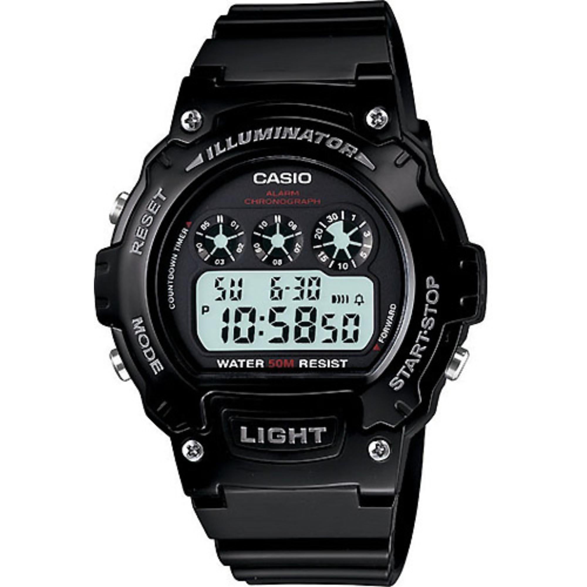 Casio Sport Alarm Chronograph Men's Watch W-214HC-1AVEF