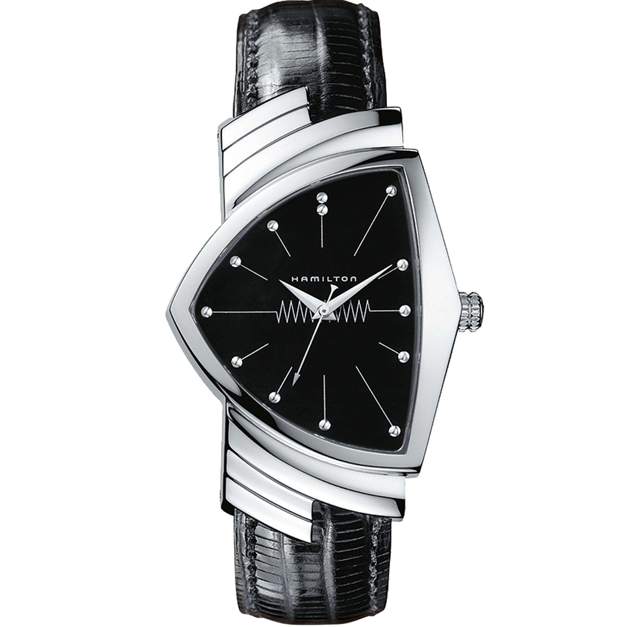 Hamilton Ventura 1957 Recreation 'Men In Black' Quartz Black Dial Leather Strap Men's Watch H24411732 RRP £690