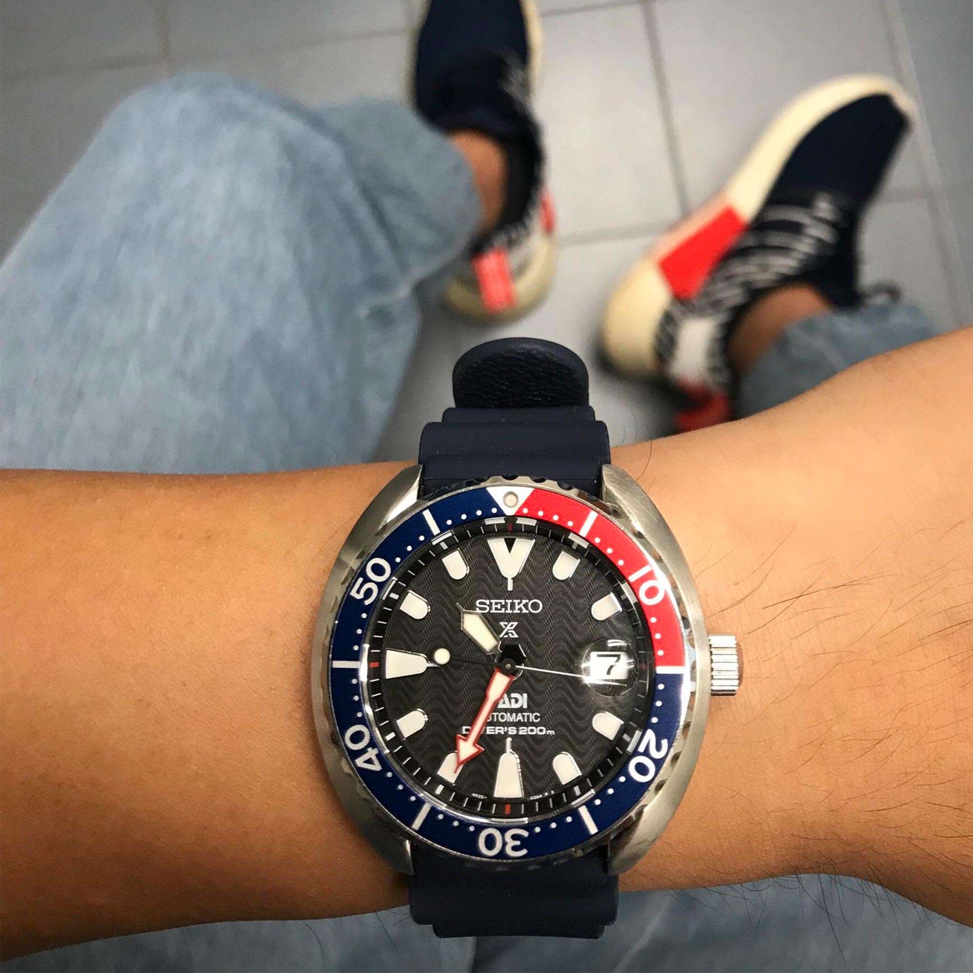 Seiko Prospex Sea PADI Automatic 'Pepsi Bezel' Mini Turtle Divers Mens Watch SRPC41K1 42mm