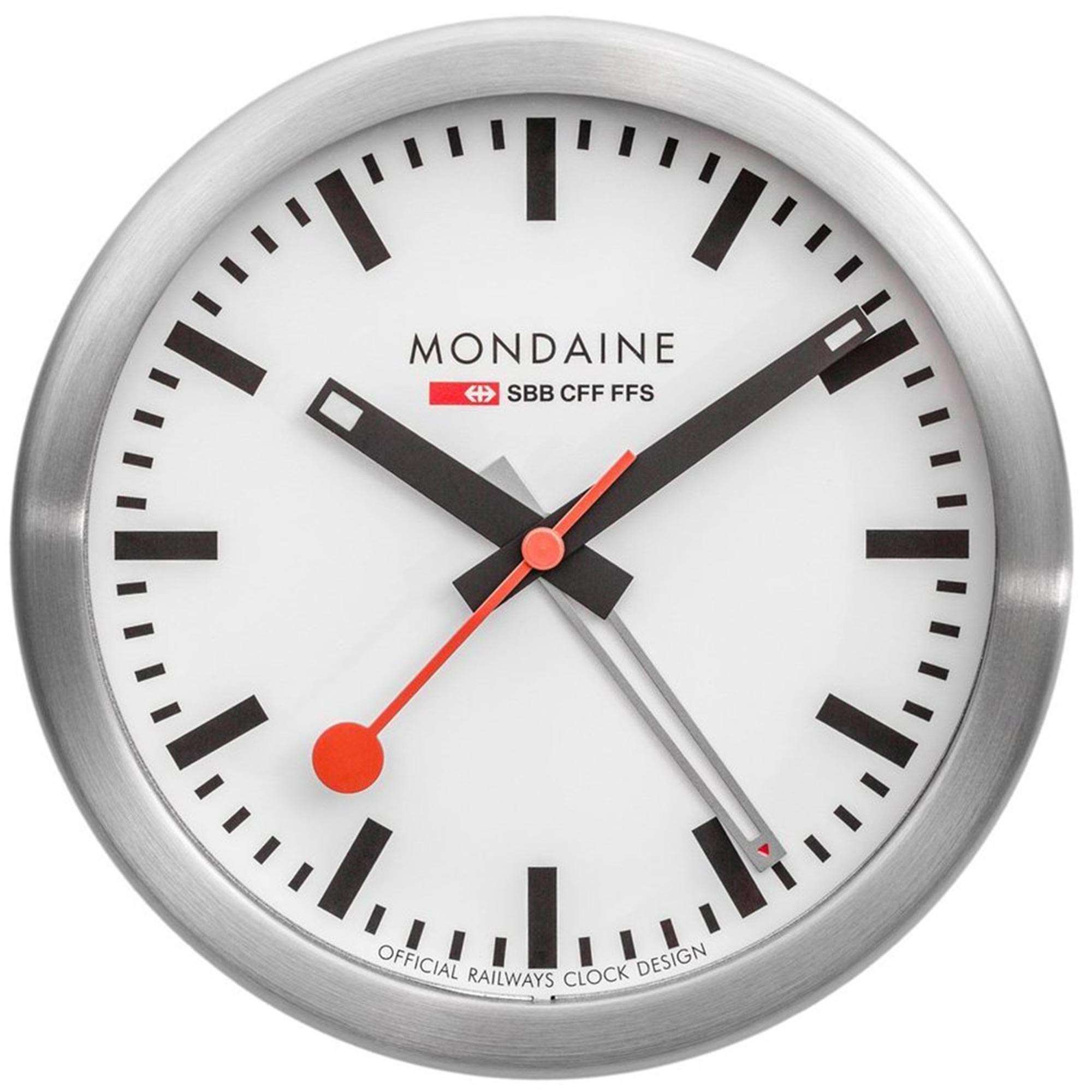 Mondaine Wall Desk Aluminum Case Clock A997.MCAL.16SBB 125mm