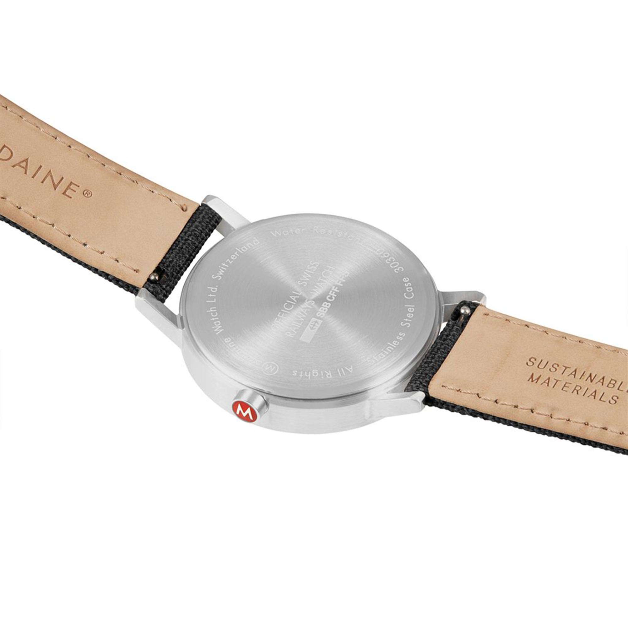Mondaine Classic Quartz White Dial Grey Textile Strap Men's Watch A660.30360.17SBB