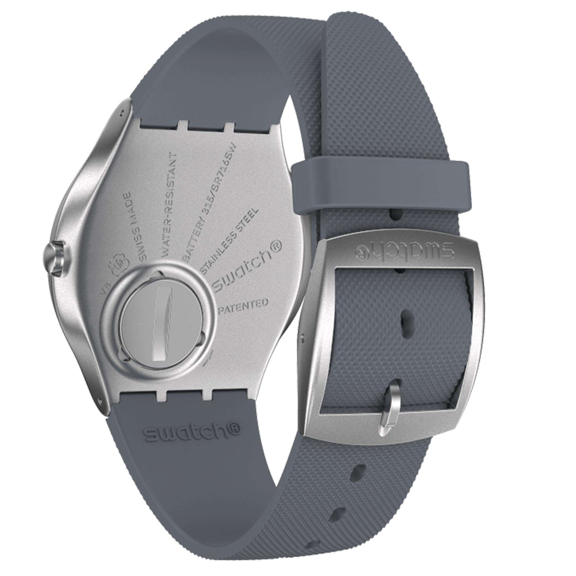Swatch Day Trick Quartz Grey Dial Rubber Strap Unisex Watch SS07S110