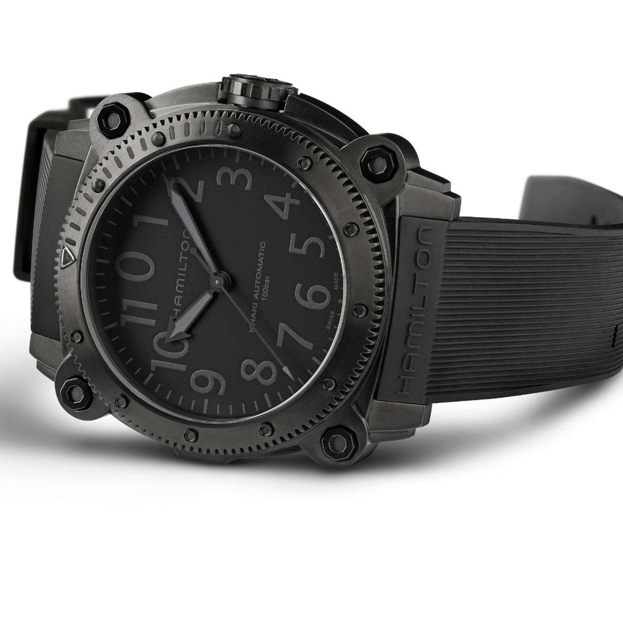 Hamilton Khaki Navy BeLOWZERO Automatic Black Dial Black Silicone Strap Men's Watch H78505330