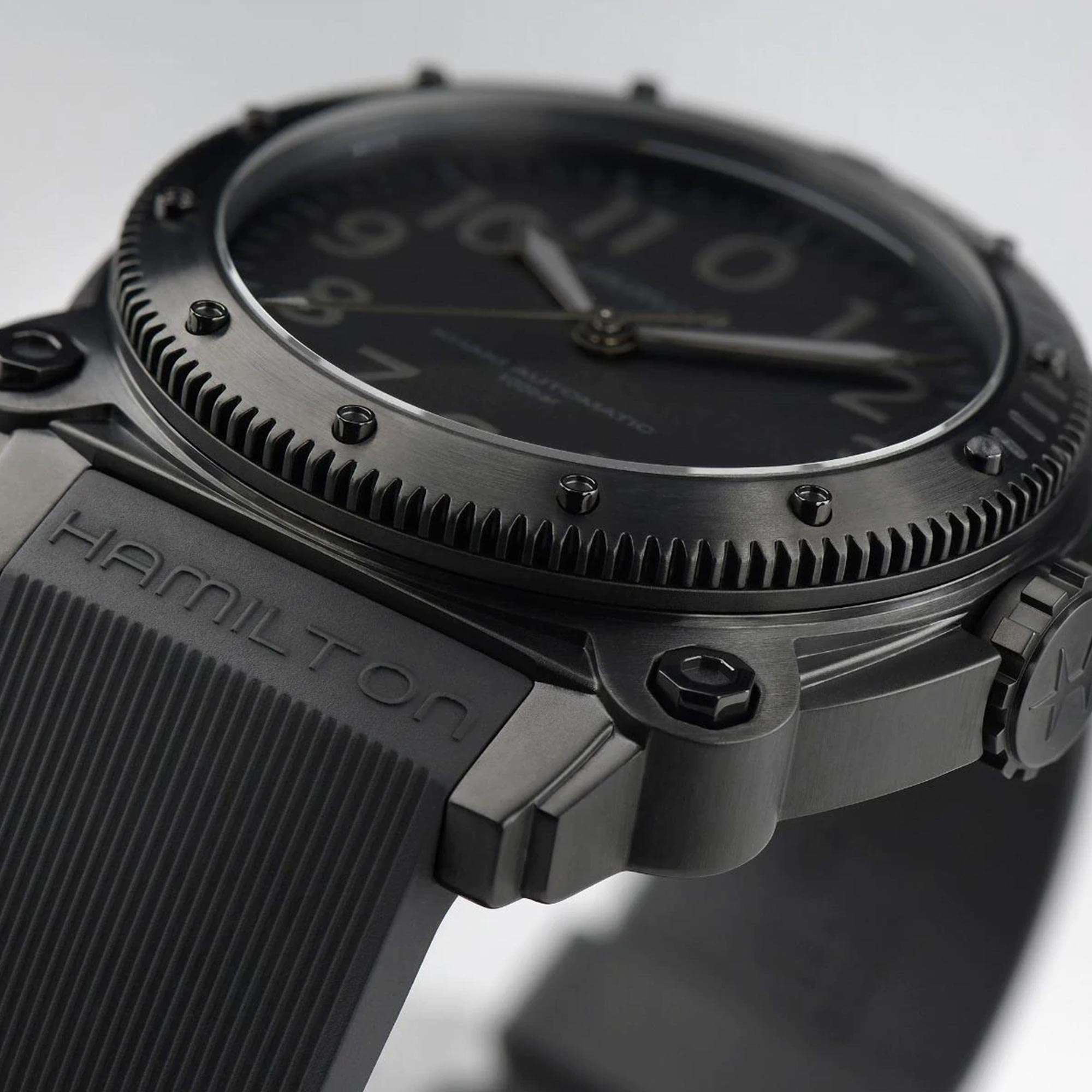 Hamilton Khaki Navy BeLOWZERO Automatic Black Dial Black Silicone Strap Men's Watch H78505330