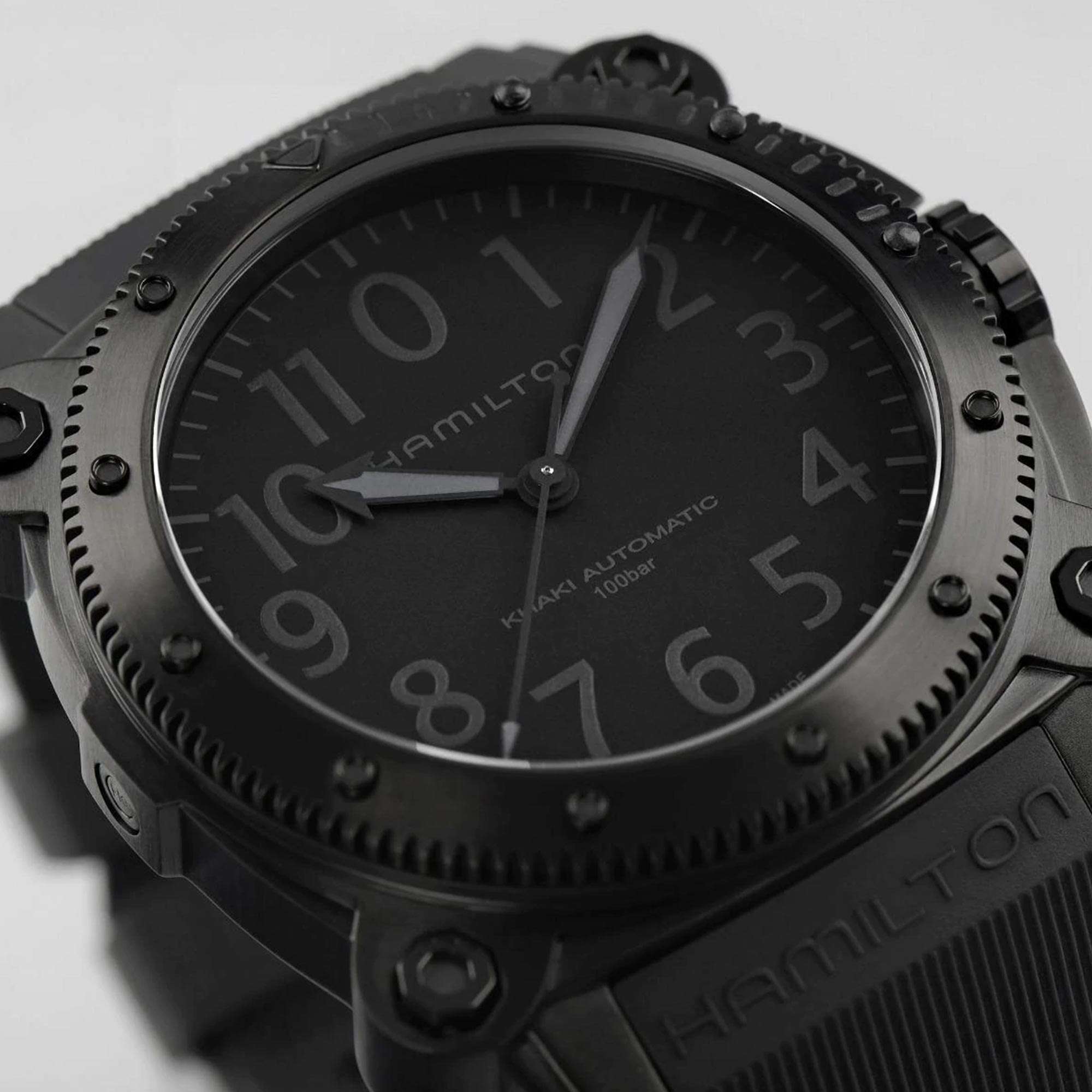 Hamilton Khaki Navy BeLOWZERO Automatic Black Dial Black Silicone Strap Men's Watch H78505330