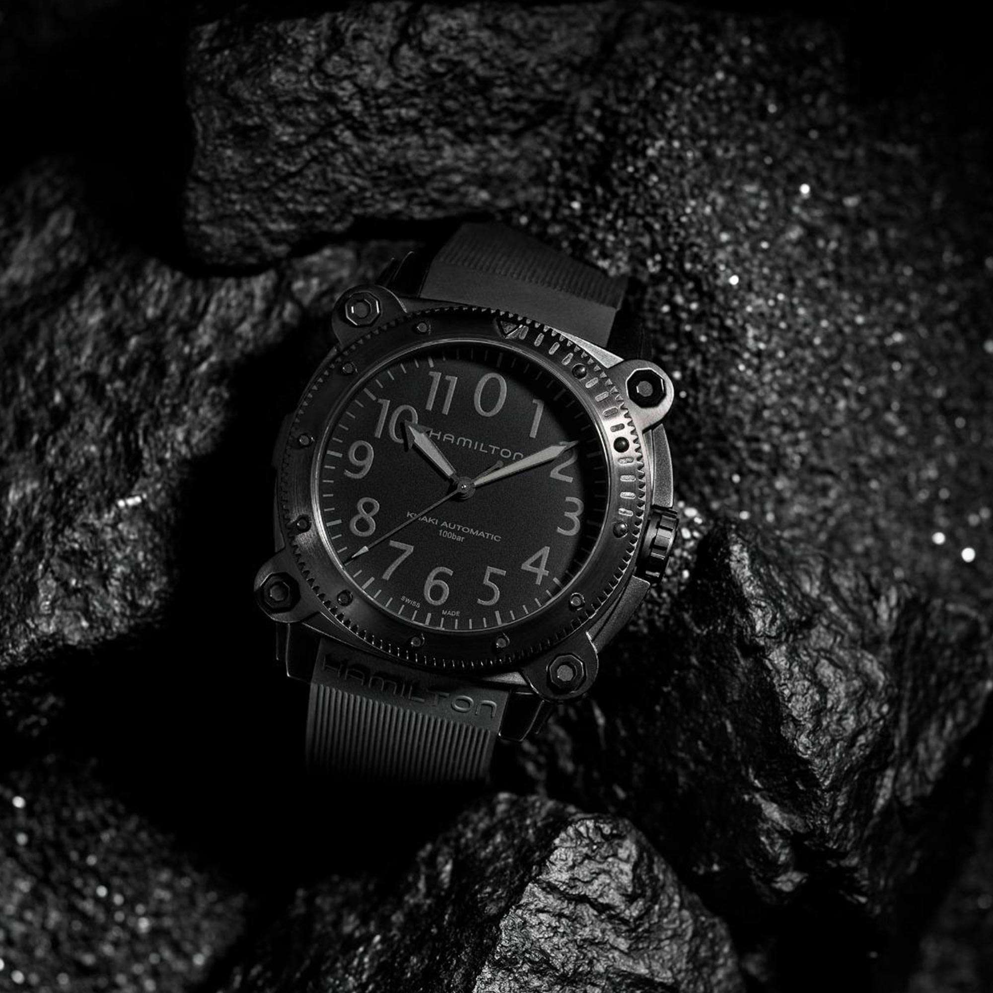 Hamilton Khaki Navy BeLOWZERO Automatic Black Dial Black Silicone Strap Men's Watch H78505330