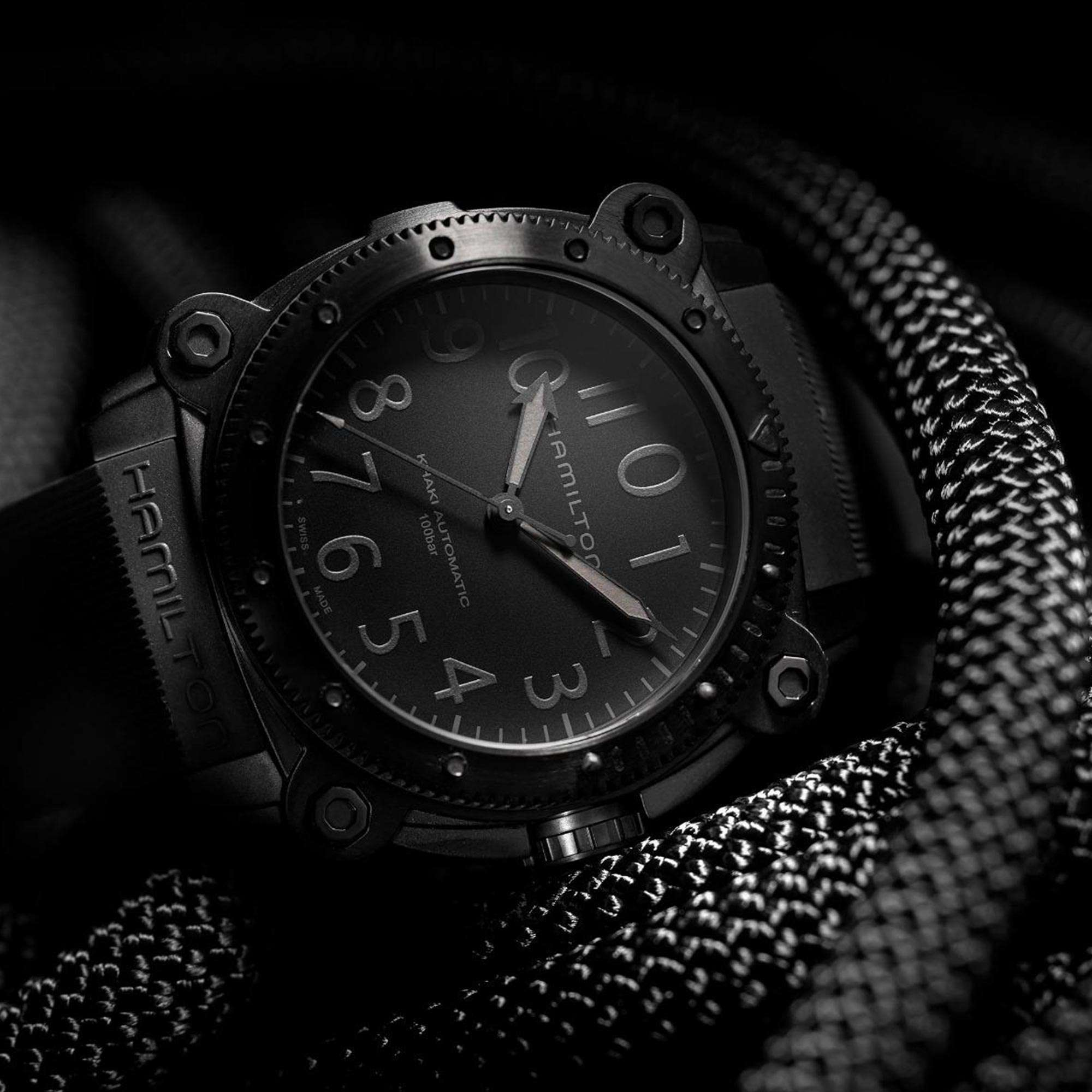 Hamilton Khaki Navy BeLOWZERO Automatic Black Dial Black Silicone Strap Men's Watch H78505330