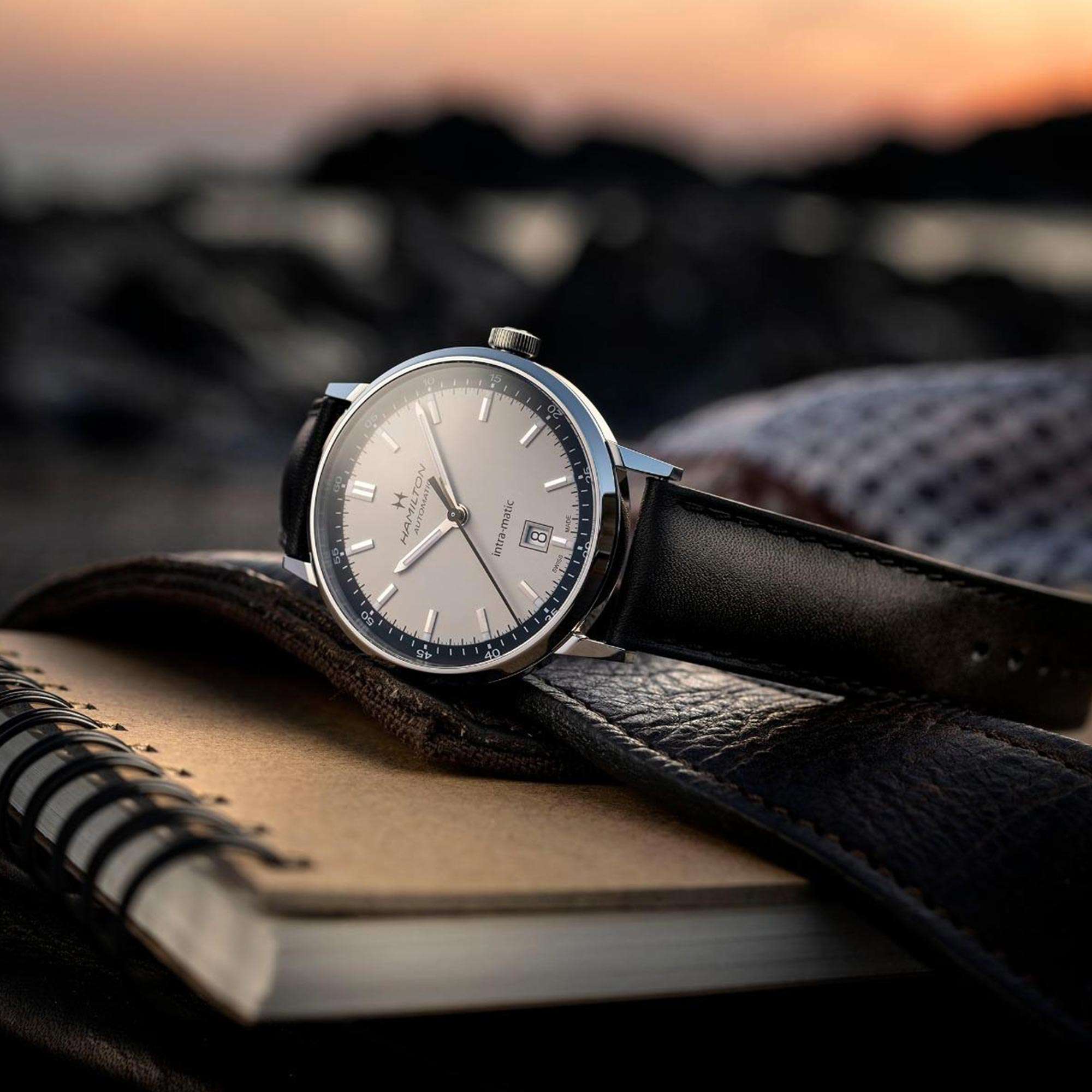 Hamilton American Classic Intra-Matic Automatic Beige Dial Leather Strap Men's Watch H38425720