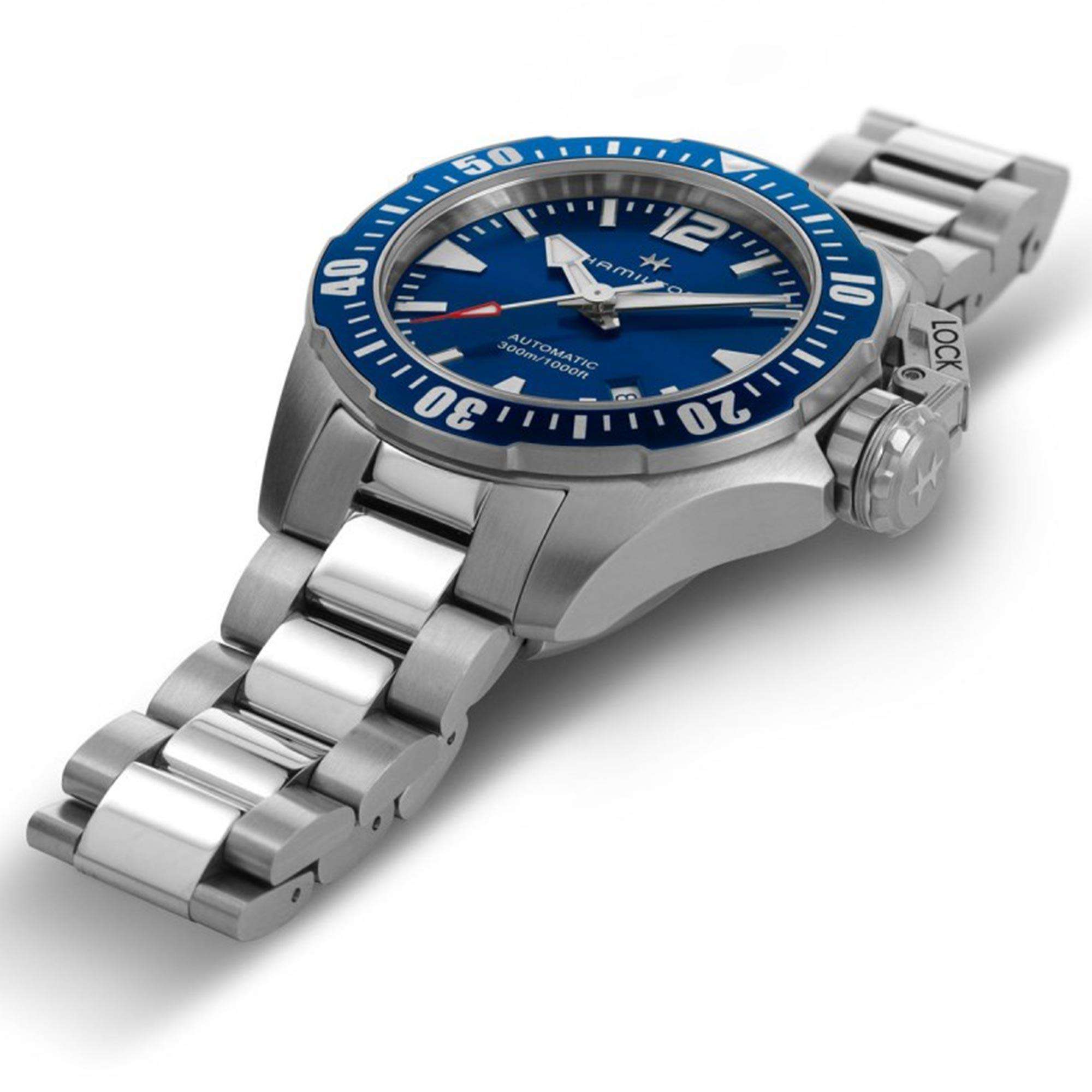 Hamilton Khaki Navy 42mm Blue Dial Steel Mens Automatic Watch H77705145