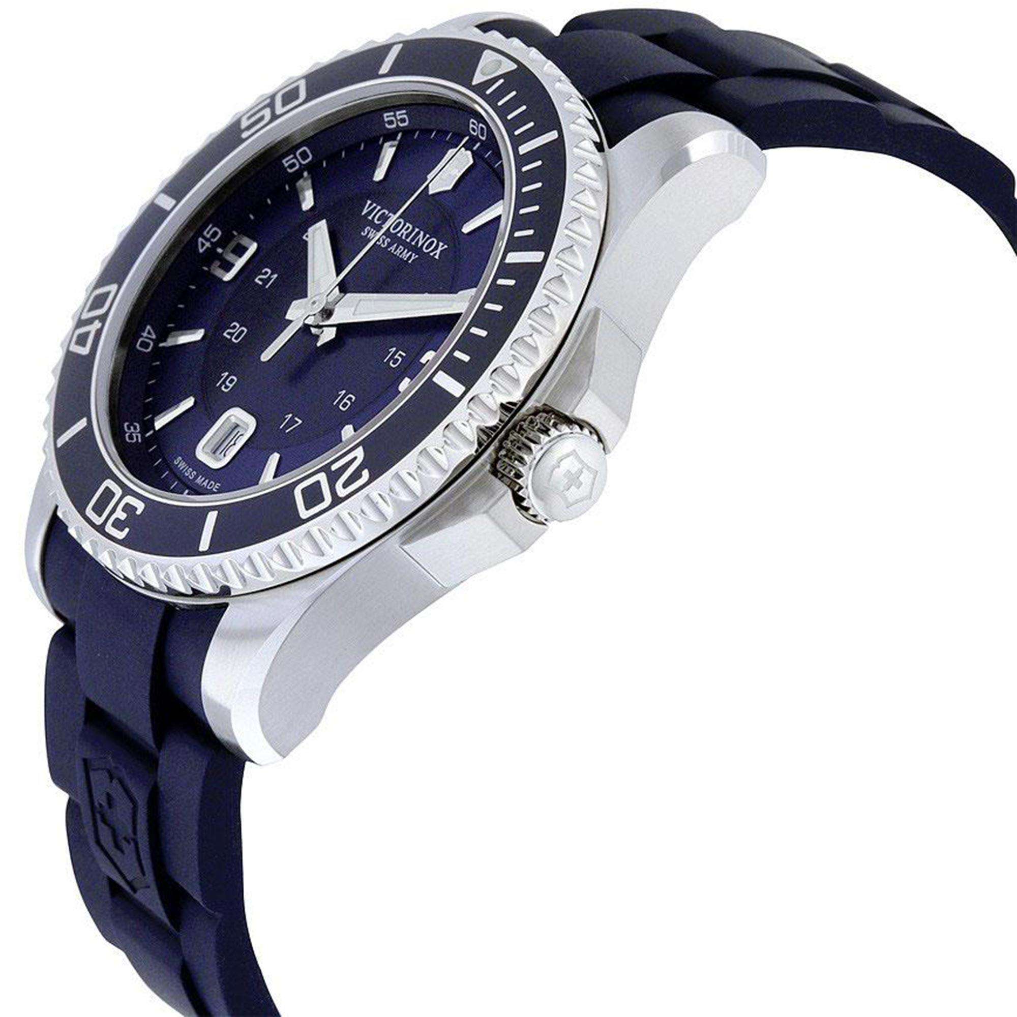 Victorinox Swiss Army Maverick Large Quartz Blue Dial Blue Rubber Strap Men's Watch 241603