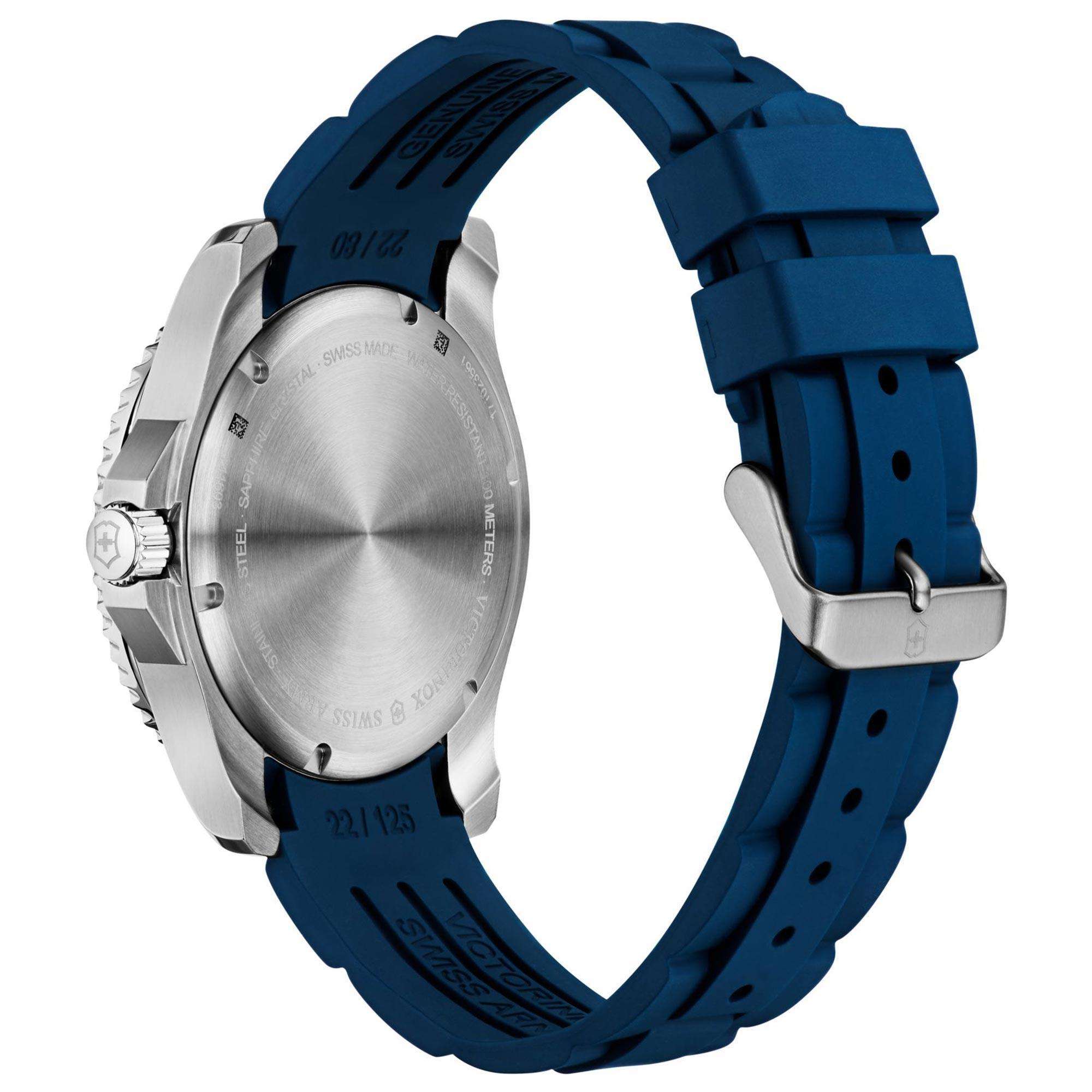 Victorinox Swiss Army Maverick Large Quartz Blue Dial Blue Rubber Strap Men's Watch 241603