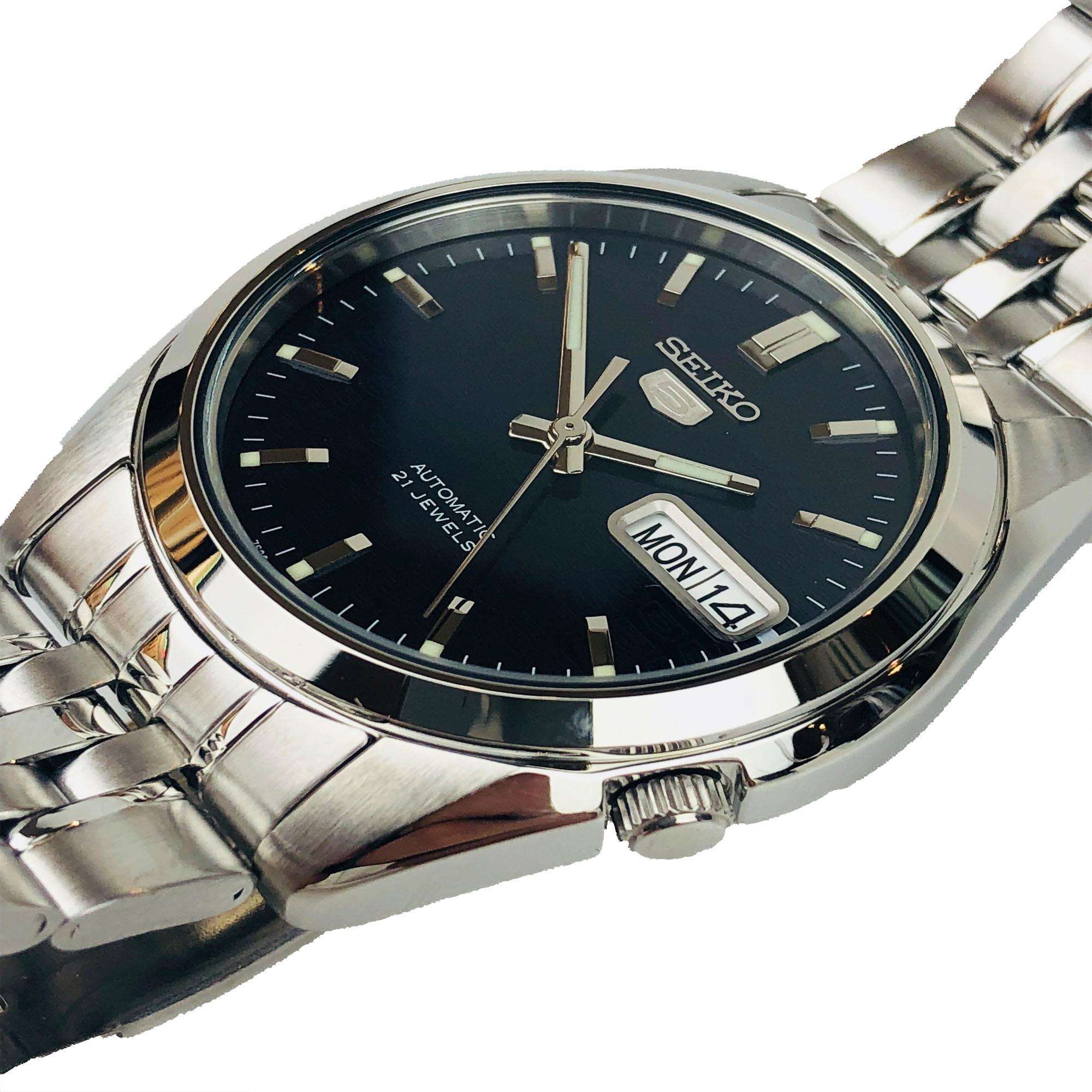 Seiko 5 Automatic Dark Blue Dial Silver Stainless Steel Men's Watch SNK357K1