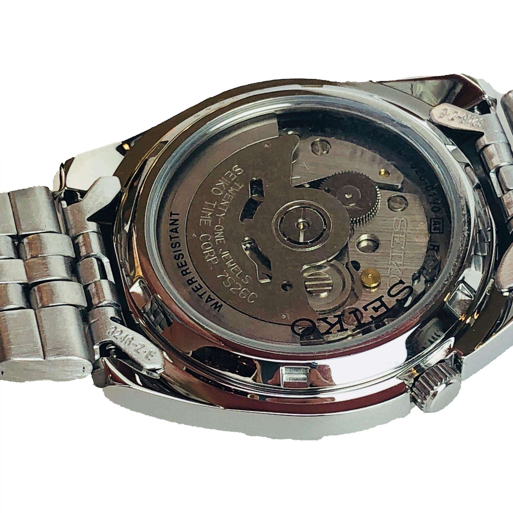Seiko 5 Automatic Dark Blue Dial Silver Stainless Steel Men's Watch SNK357K1