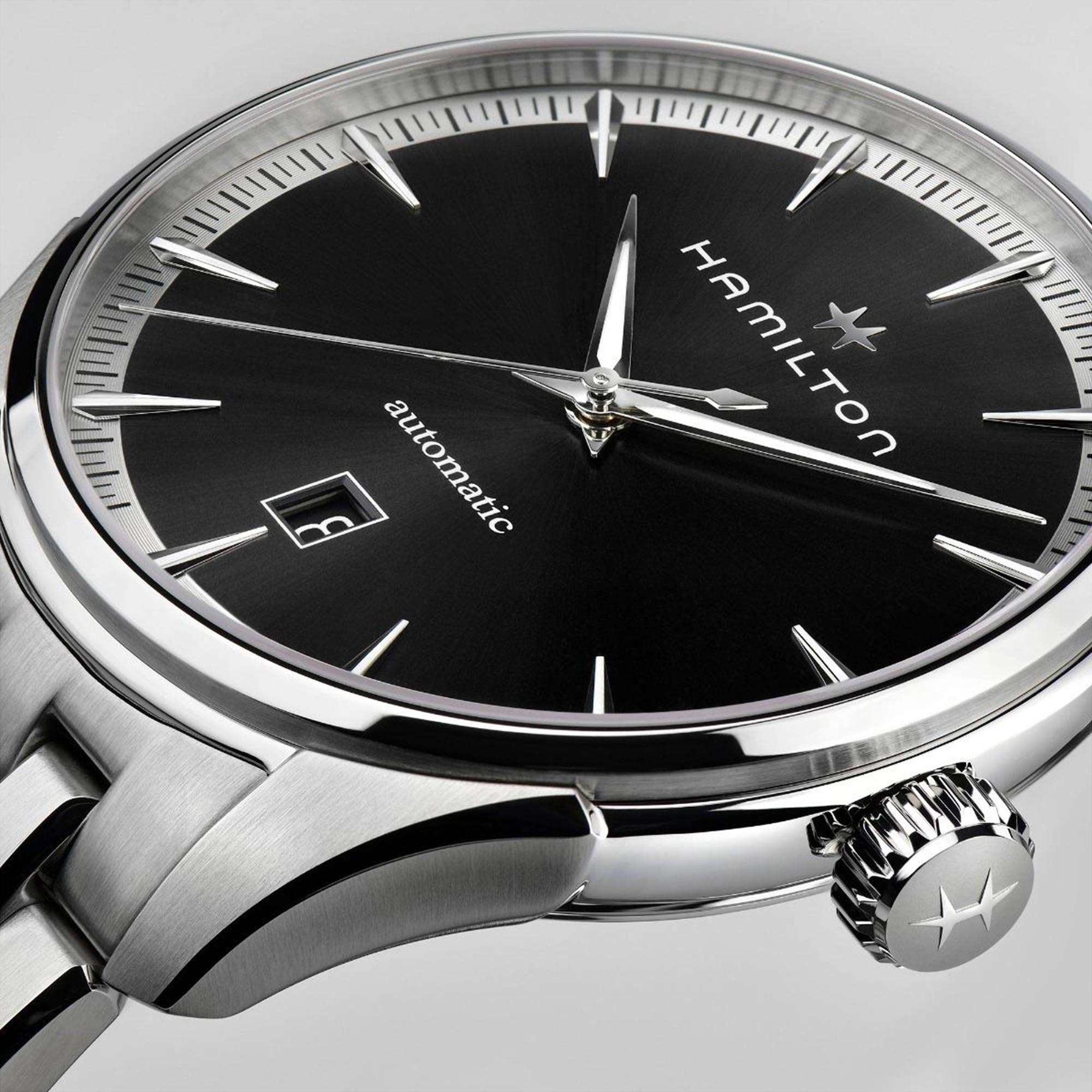 Hamilton Jazzmaster Automatic Black Dial Stainless Steel Bracelet Men's Watch H32475130
