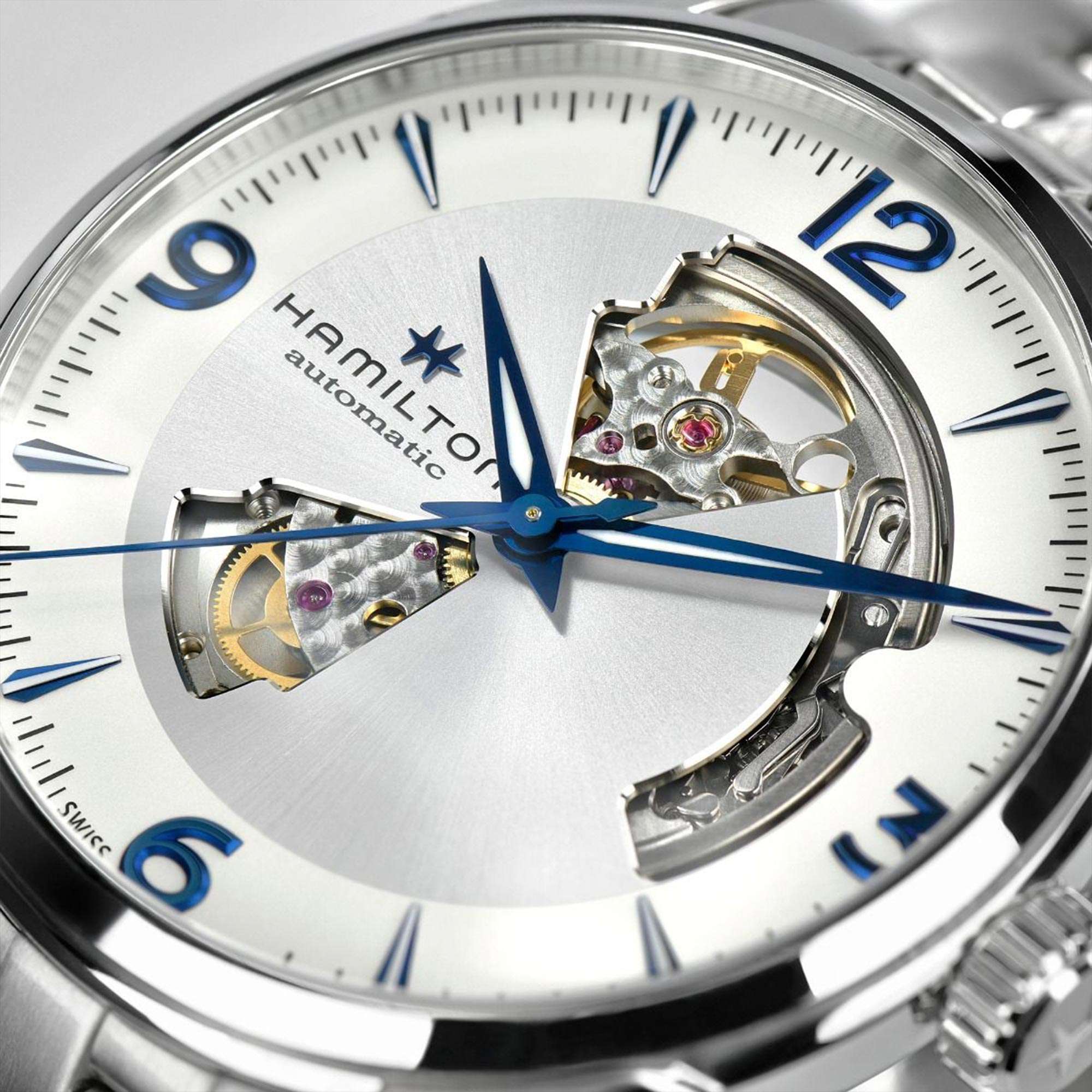 Hamilton Jazzmaster Viewmatic Open Heart Automatic Silver Dial Stainless Steel Bracelet Men's Watch H32705152