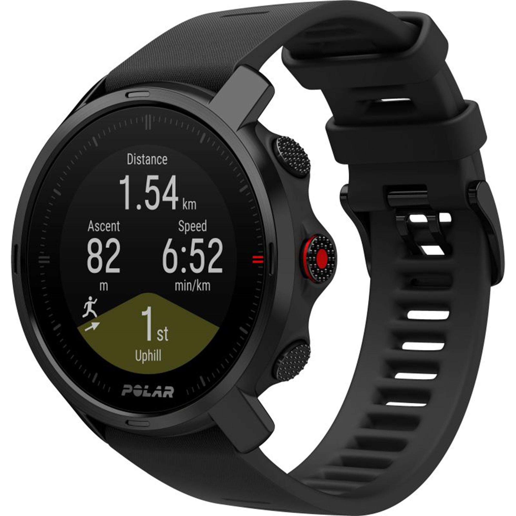 Polar Grit X Quartz Digital Dial Black Rubber Strap Smartwatch 90081734
