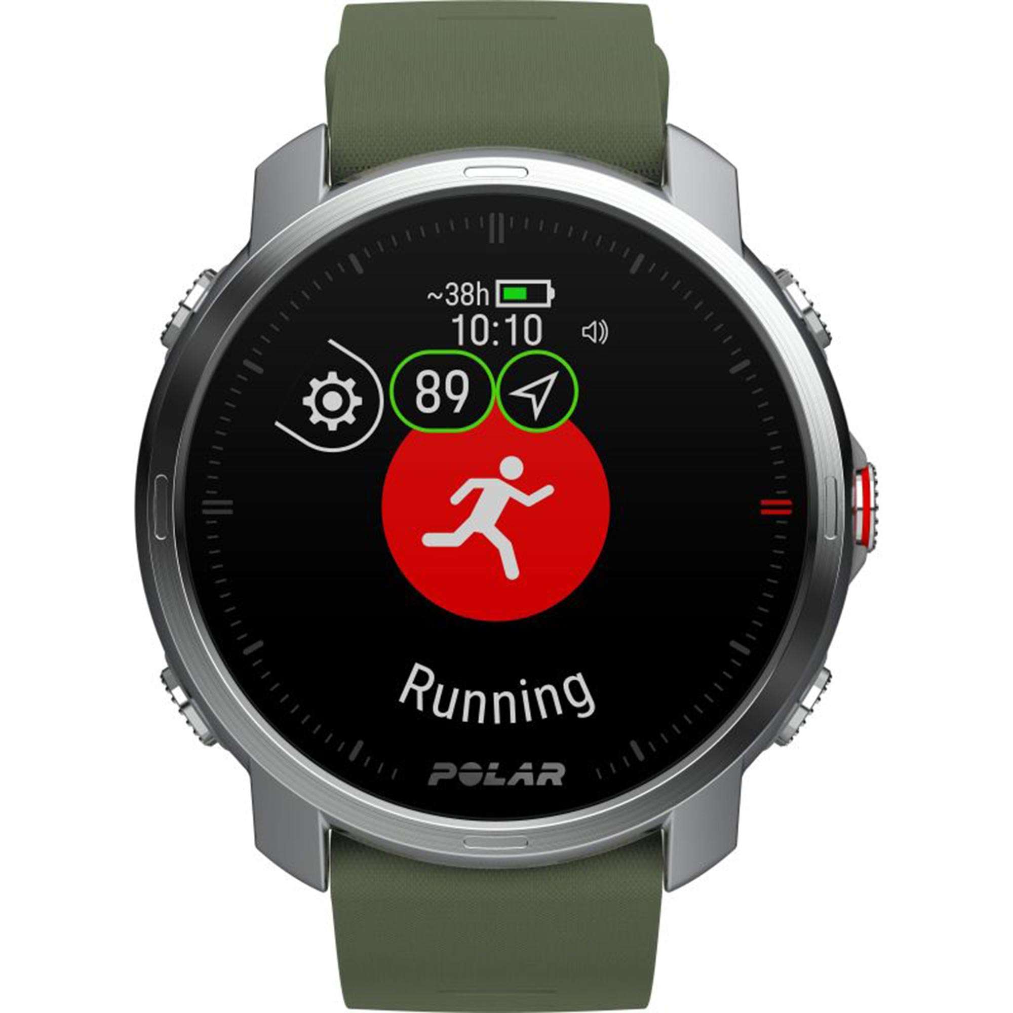 Polar Grit X Quartz Digital Dial Green Rubber Strap Smartwatch 90081737